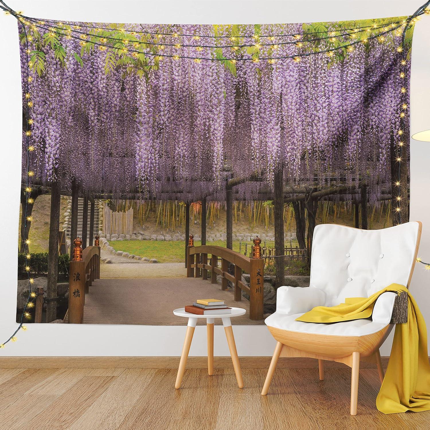 imageAmbesonne Forest Tapestry Mystic Dark Fog Atmosphere Deep in The Forest Woodland Nobody Silence Image Wide Wall Hanging for Bedroom Living Room Dorm 60 X 40 Brown Orange GreenPurple Brown
