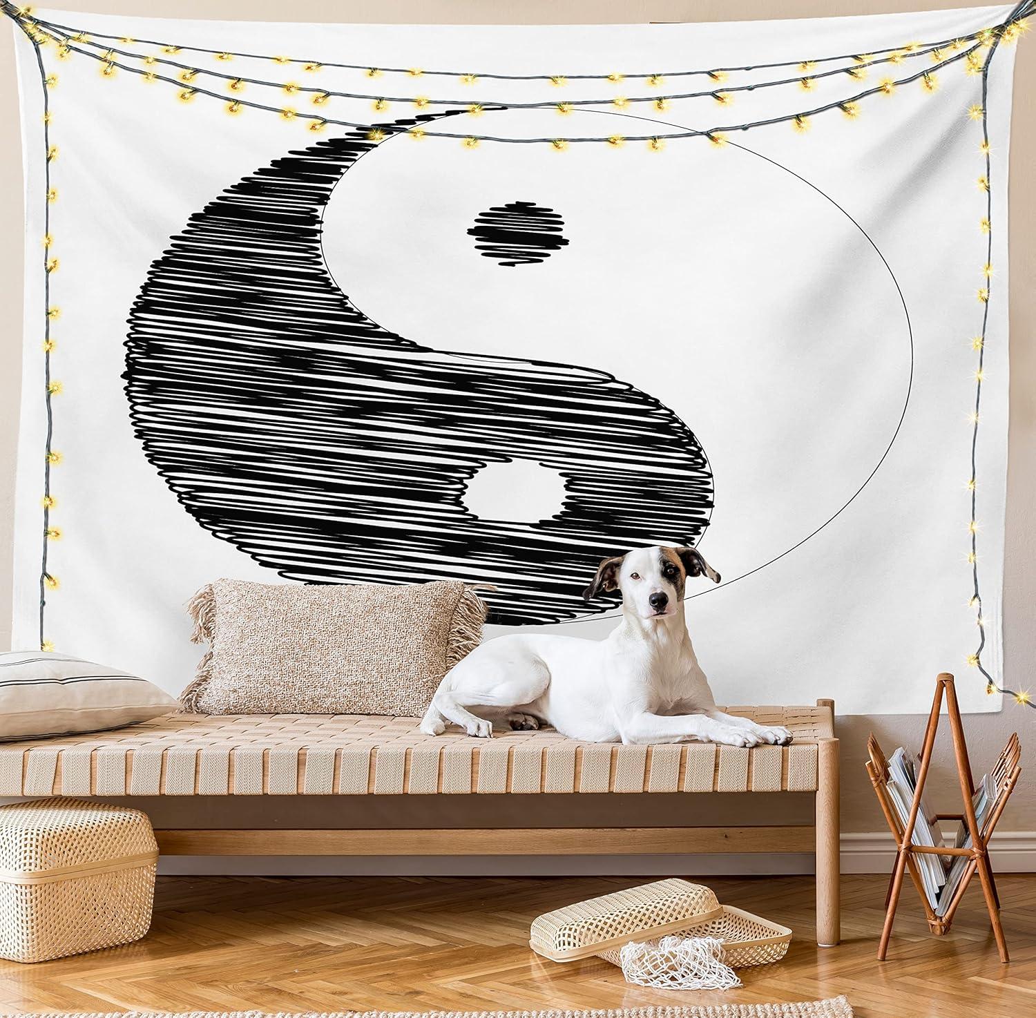imageAmbesonne Forest Tapestry Mystic Dark Fog Atmosphere Deep in The Forest Woodland Nobody Silence Image Wide Wall Hanging for Bedroom Living Room Dorm 60 X 40 Brown Orange GreenCharcoal Black