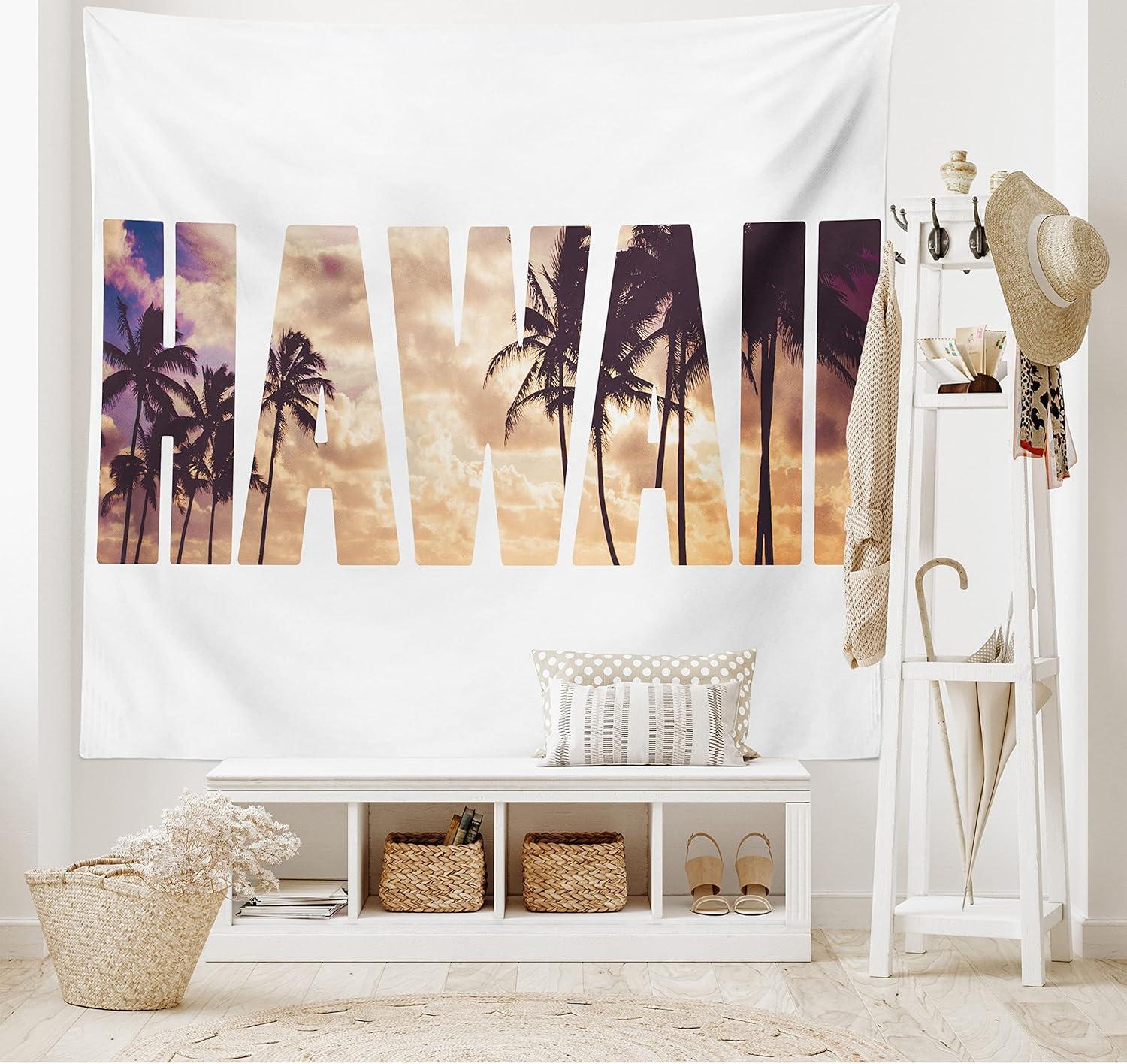imageAmbesonne Forest Tapestry Mystic Dark Fog Atmosphere Deep in The Forest Woodland Nobody Silence Image Wide Wall Hanging for Bedroom Living Room Dorm 60 X 40 Brown Orange GreenBrown Beige