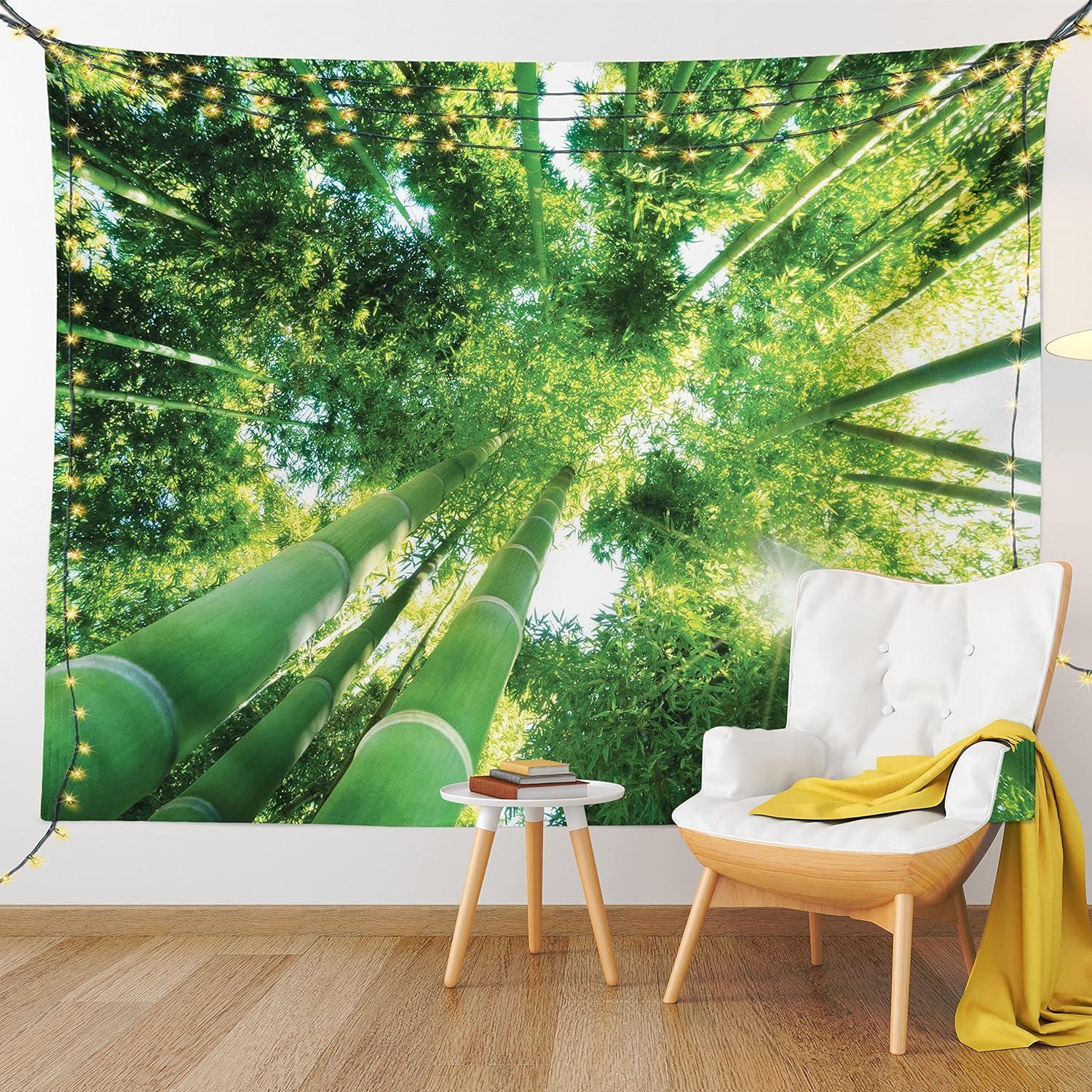 imageAmbesonne Forest Tapestry Mystic Dark Fog Atmosphere Deep in The Forest Woodland Nobody Silence Image Wide Wall Hanging for Bedroom Living Room Dorm 60 X 40 Brown Orange GreenForest Green