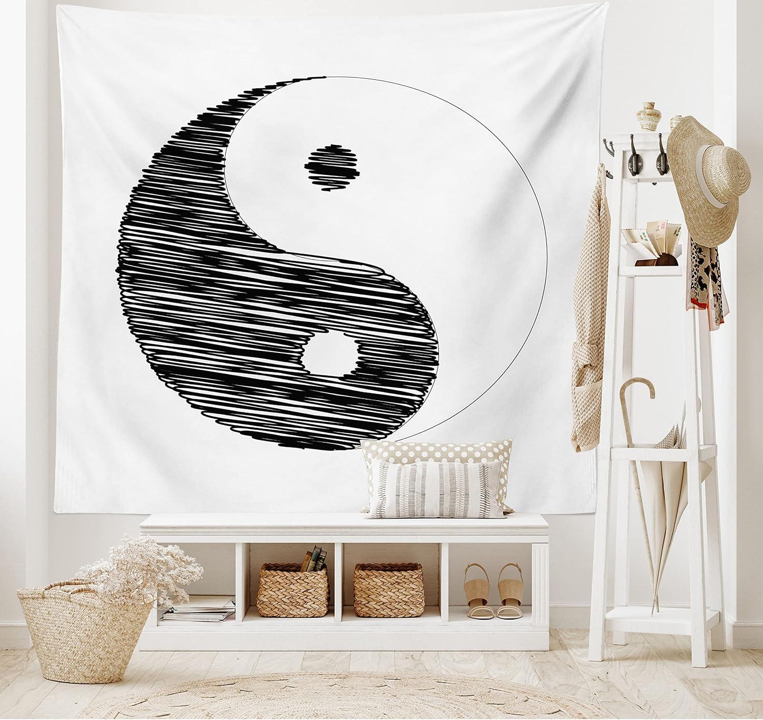 imageAmbesonne Forest Tapestry Mystic Dark Fog Atmosphere Deep in The Forest Woodland Nobody Silence Image Wide Wall Hanging for Bedroom Living Room Dorm 60 X 40 Brown Orange GreenCharcoal Black