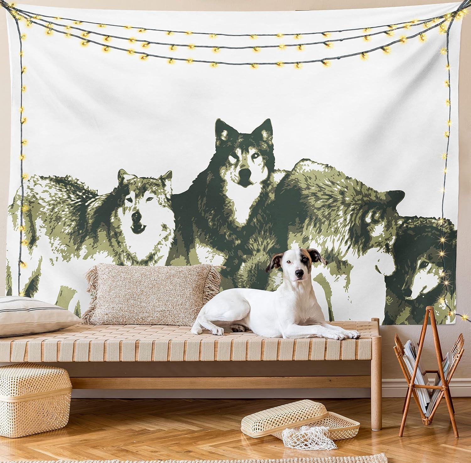 imageAmbesonne Forest Tapestry Mystic Dark Fog Atmosphere Deep in The Forest Woodland Nobody Silence Image Wide Wall Hanging for Bedroom Living Room Dorm 60 X 40 Brown Orange GreenBeige Black