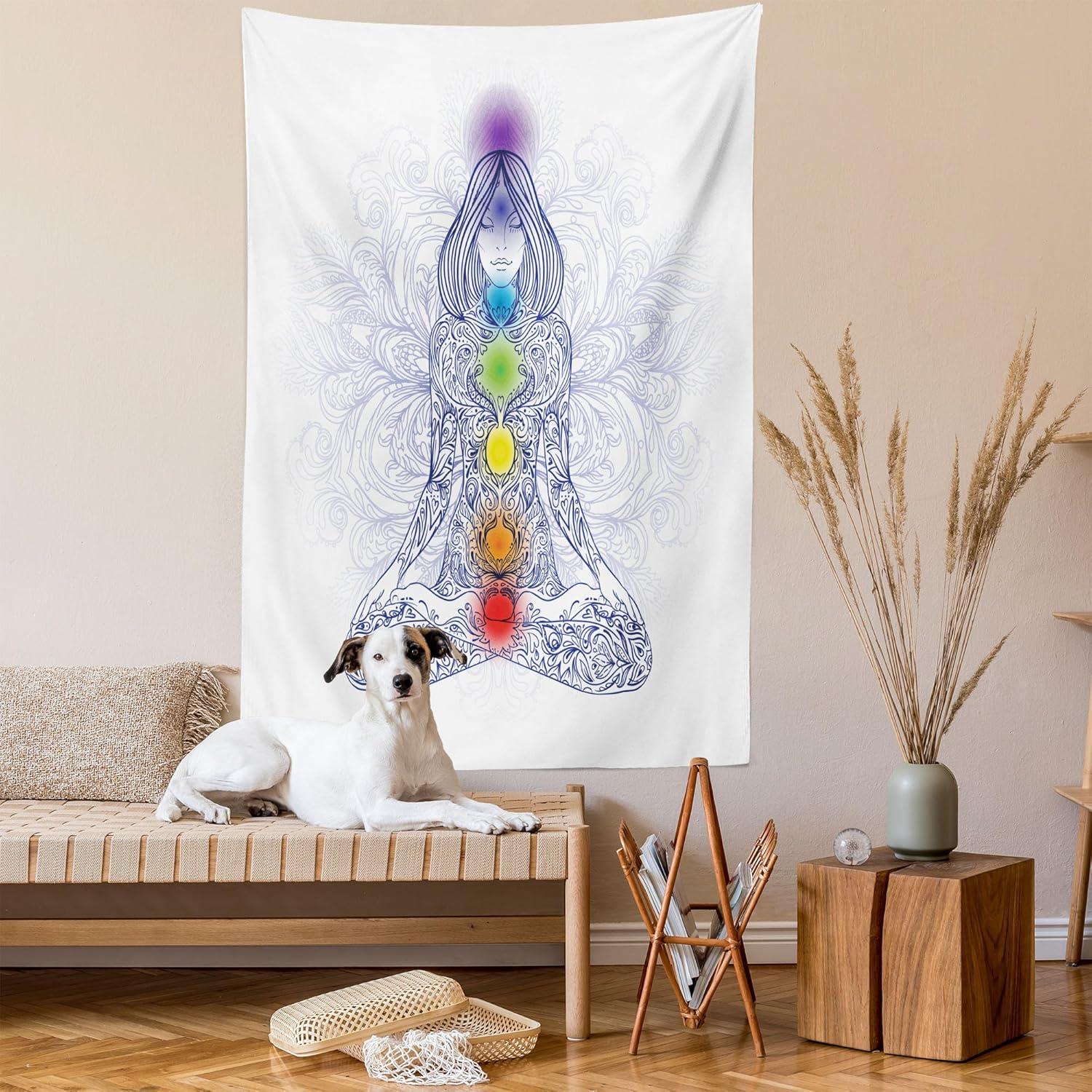 imageAmbesonne Forest Tapestry Mystic Dark Fog Atmosphere Deep in The Forest Woodland Nobody Silence Image Wide Wall Hanging for Bedroom Living Room Dorm 60 X 40 Brown Orange GreenPurple Green