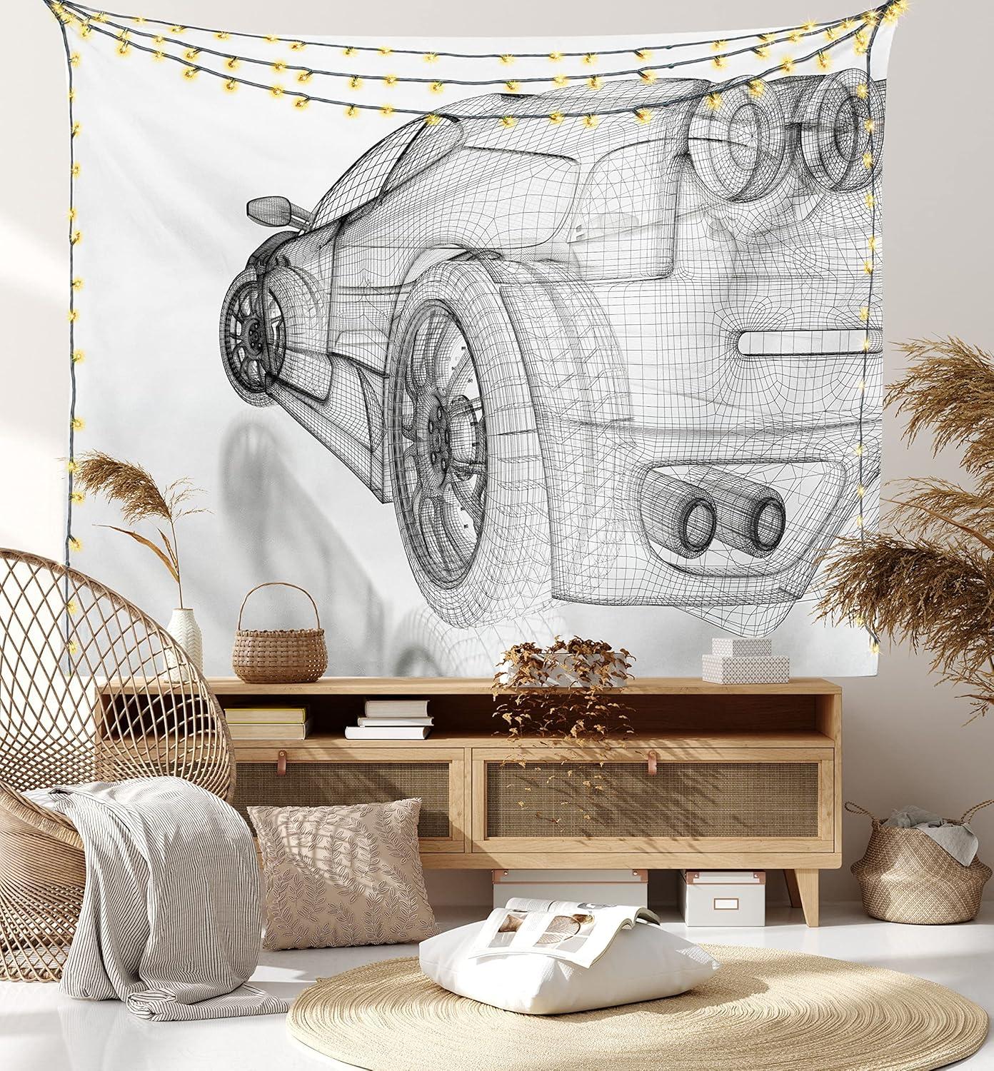 imageAmbesonne Forest Tapestry Mystic Dark Fog Atmosphere Deep in The Forest Woodland Nobody Silence Image Wide Wall Hanging for Bedroom Living Room Dorm 60 X 40 Brown Orange GreenGrey White
