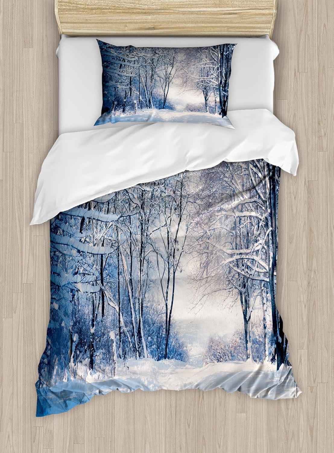 imageAmbesonne Kiss Duvet Cover Set Girl Black Silhouette Blowing Red Hearts Romance Love Valentines Day Theme Decorative 3 Piece Bedding Set with 2 Pillow Shams Queen Size Black White RedBlue Black White