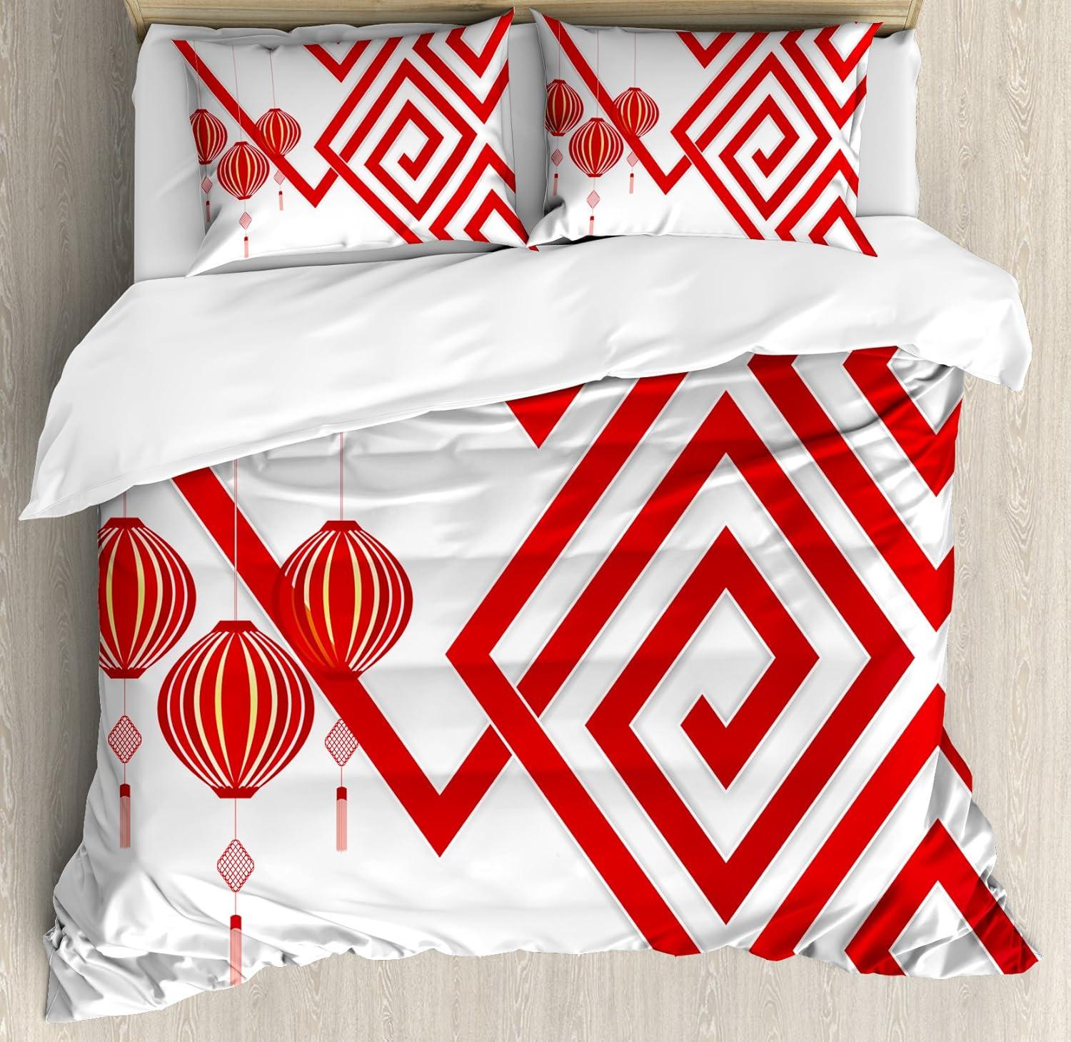 imageAmbesonne Kiss Duvet Cover Set Girl Black Silhouette Blowing Red Hearts Romance Love Valentines Day Theme Decorative 3 Piece Bedding Set with 2 Pillow Shams Queen Size Black White RedWhite Red