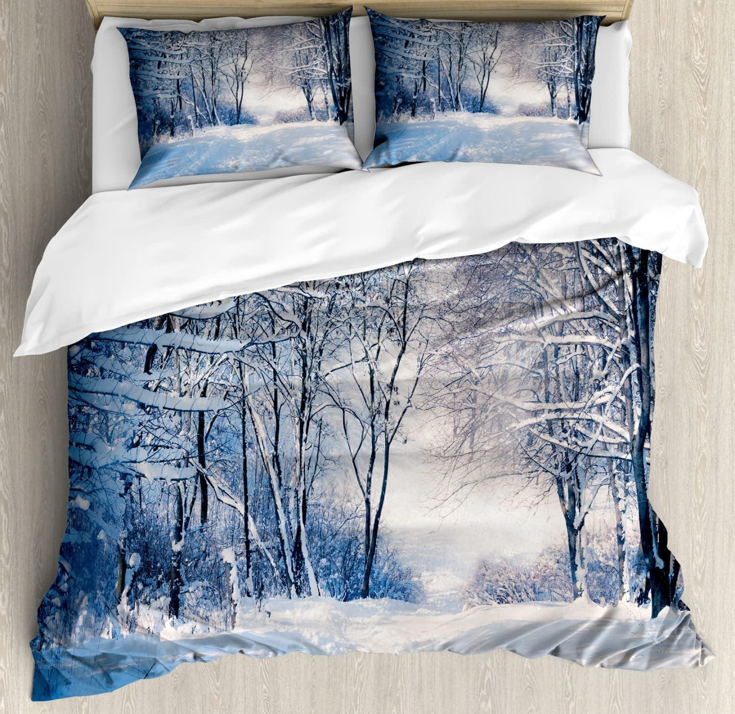 imageAmbesonne Kiss Duvet Cover Set Girl Black Silhouette Blowing Red Hearts Romance Love Valentines Day Theme Decorative 3 Piece Bedding Set with 2 Pillow Shams Queen Size Black White RedBlue Black White