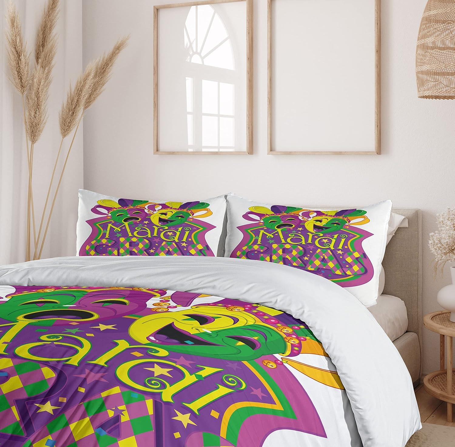 imageAmbesonne Kiss Duvet Cover Set Girl Black Silhouette Blowing Red Hearts Romance Love Valentines Day Theme Decorative 3 Piece Bedding Set with 2 Pillow Shams Queen Size Black White RedPurple Green Yellow