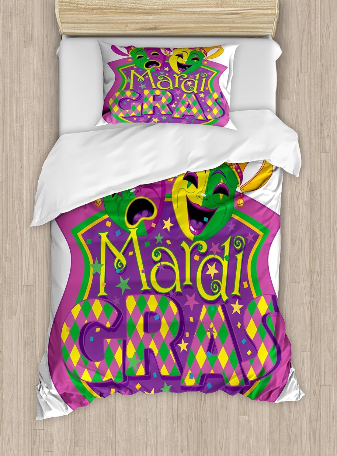 imageAmbesonne Kiss Duvet Cover Set Girl Black Silhouette Blowing Red Hearts Romance Love Valentines Day Theme Decorative 3 Piece Bedding Set with 2 Pillow Shams Queen Size Black White RedPurple Green Yellow