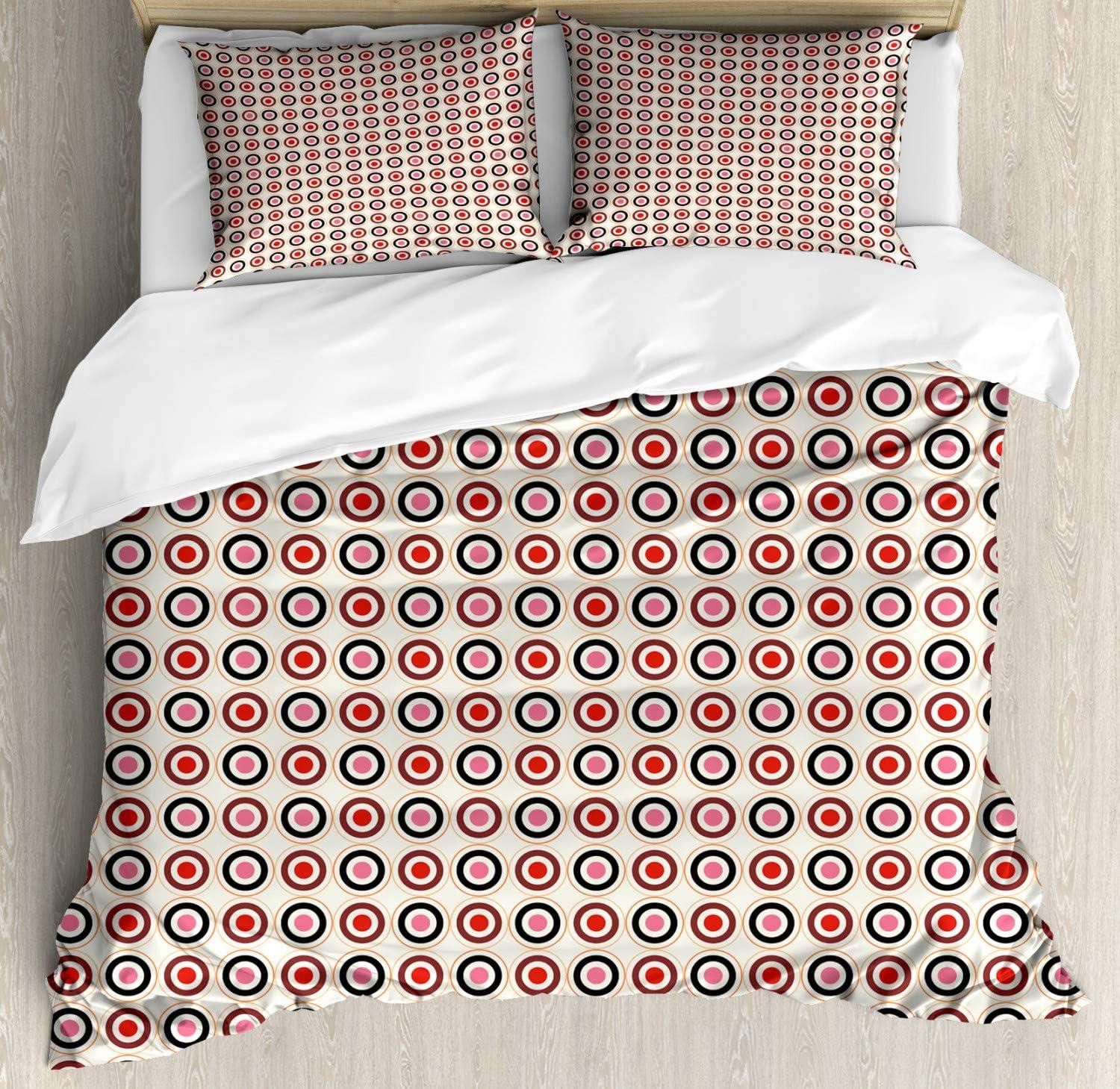 imageAmbesonne Kiss Duvet Cover Set Girl Black Silhouette Blowing Red Hearts Romance Love Valentines Day Theme Decorative 3 Piece Bedding Set with 2 Pillow Shams Queen Size Black White RedBeige Multicolor