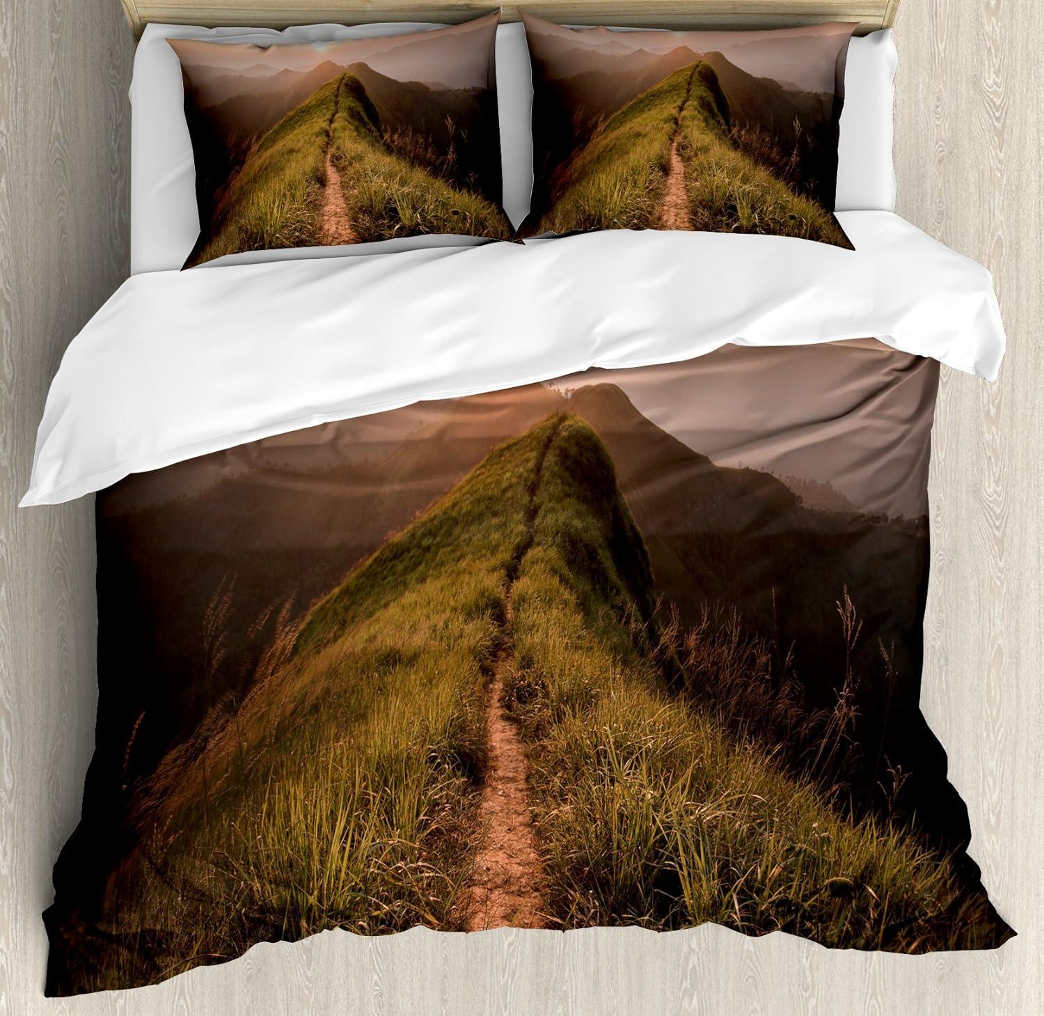 imageAmbesonne Kiss Duvet Cover Set Girl Black Silhouette Blowing Red Hearts Romance Love Valentines Day Theme Decorative 3 Piece Bedding Set with 2 Pillow Shams Queen Size Black White RedFern Green