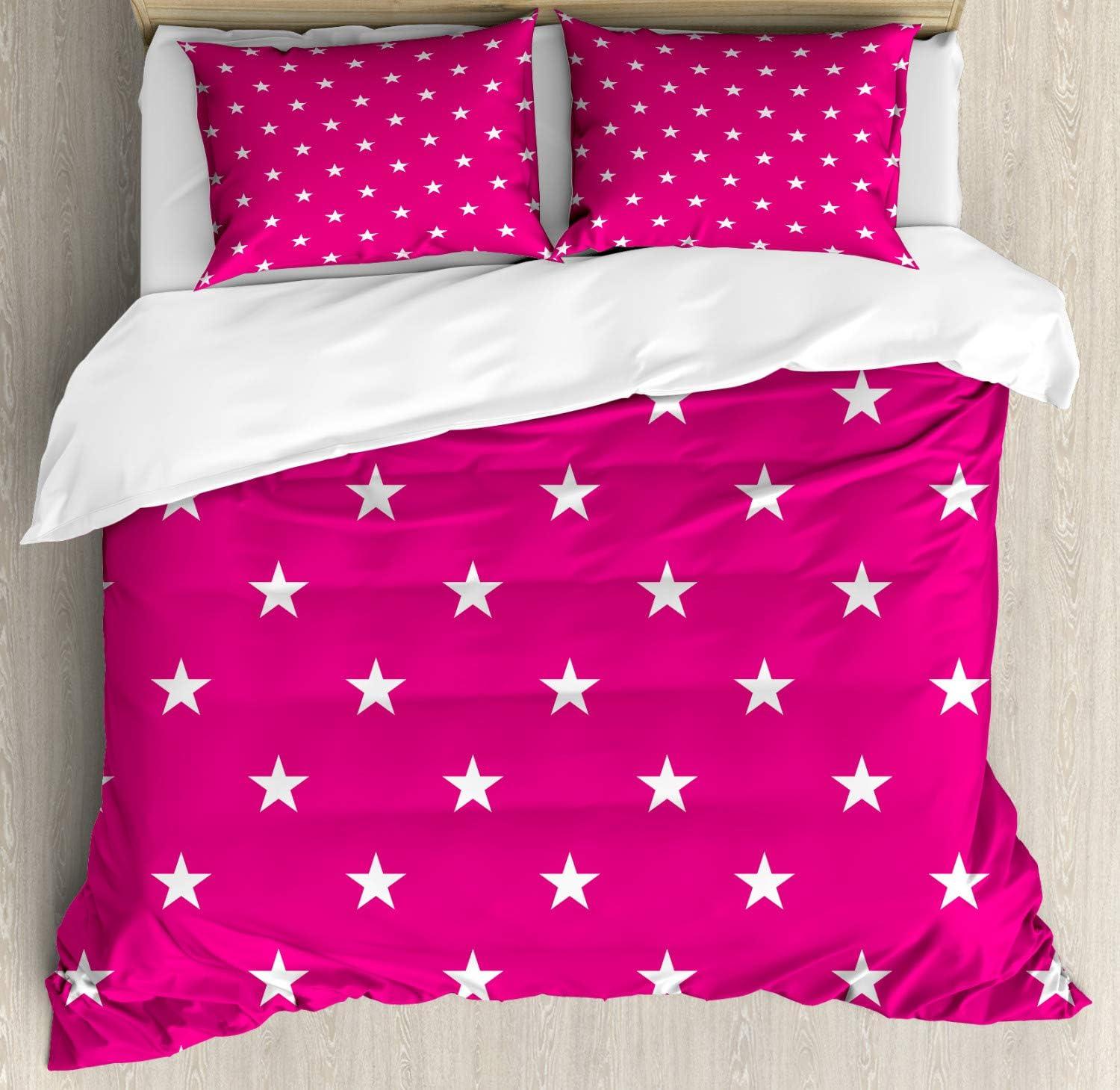 imageAmbesonne Kiss Duvet Cover Set Girl Black Silhouette Blowing Red Hearts Romance Love Valentines Day Theme Decorative 3 Piece Bedding Set with 2 Pillow Shams Queen Size Black White RedHot Pink White