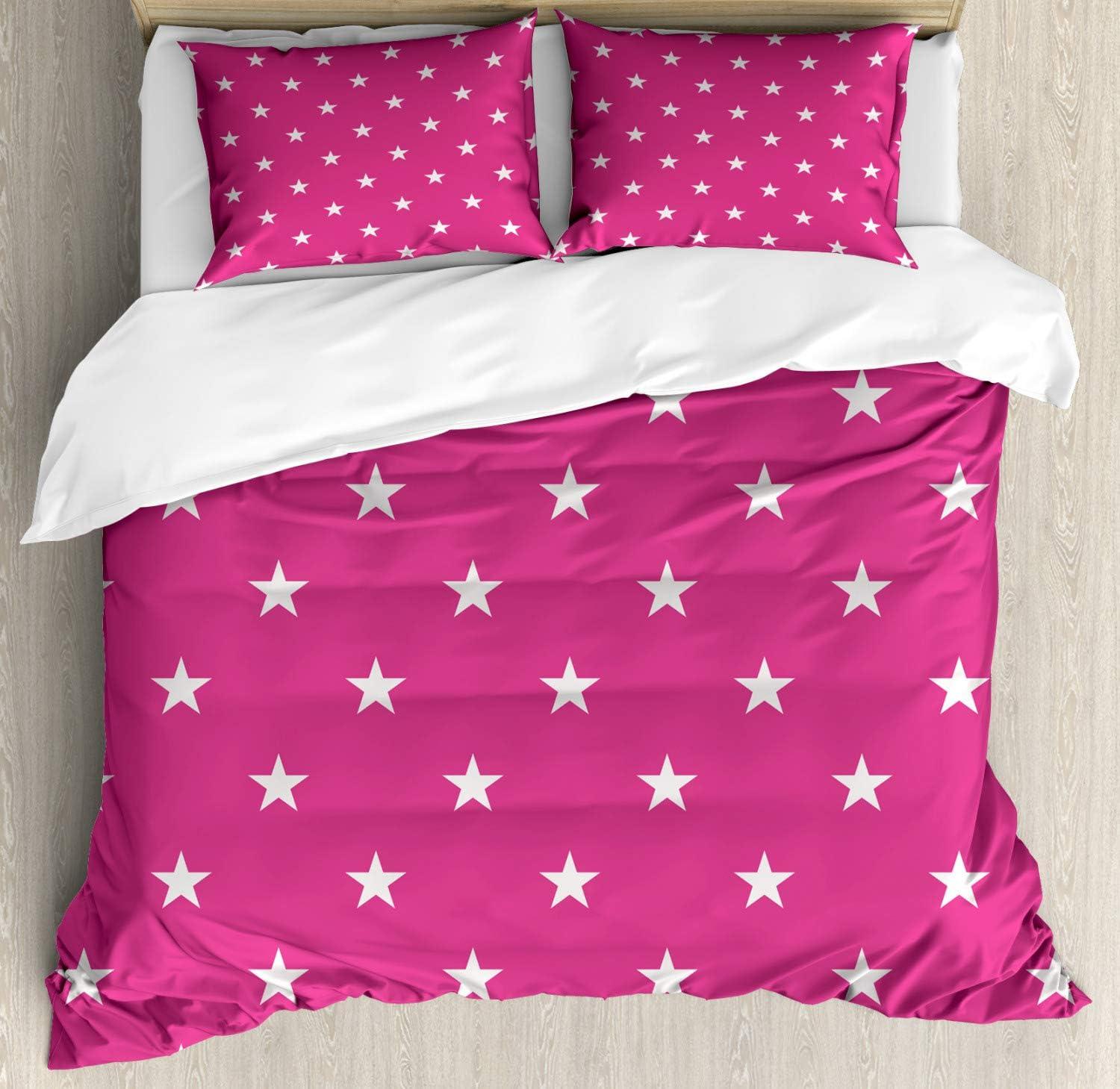 imageAmbesonne Kiss Duvet Cover Set Girl Black Silhouette Blowing Red Hearts Romance Love Valentines Day Theme Decorative 3 Piece Bedding Set with 2 Pillow Shams Queen Size Black White RedHot Pink White