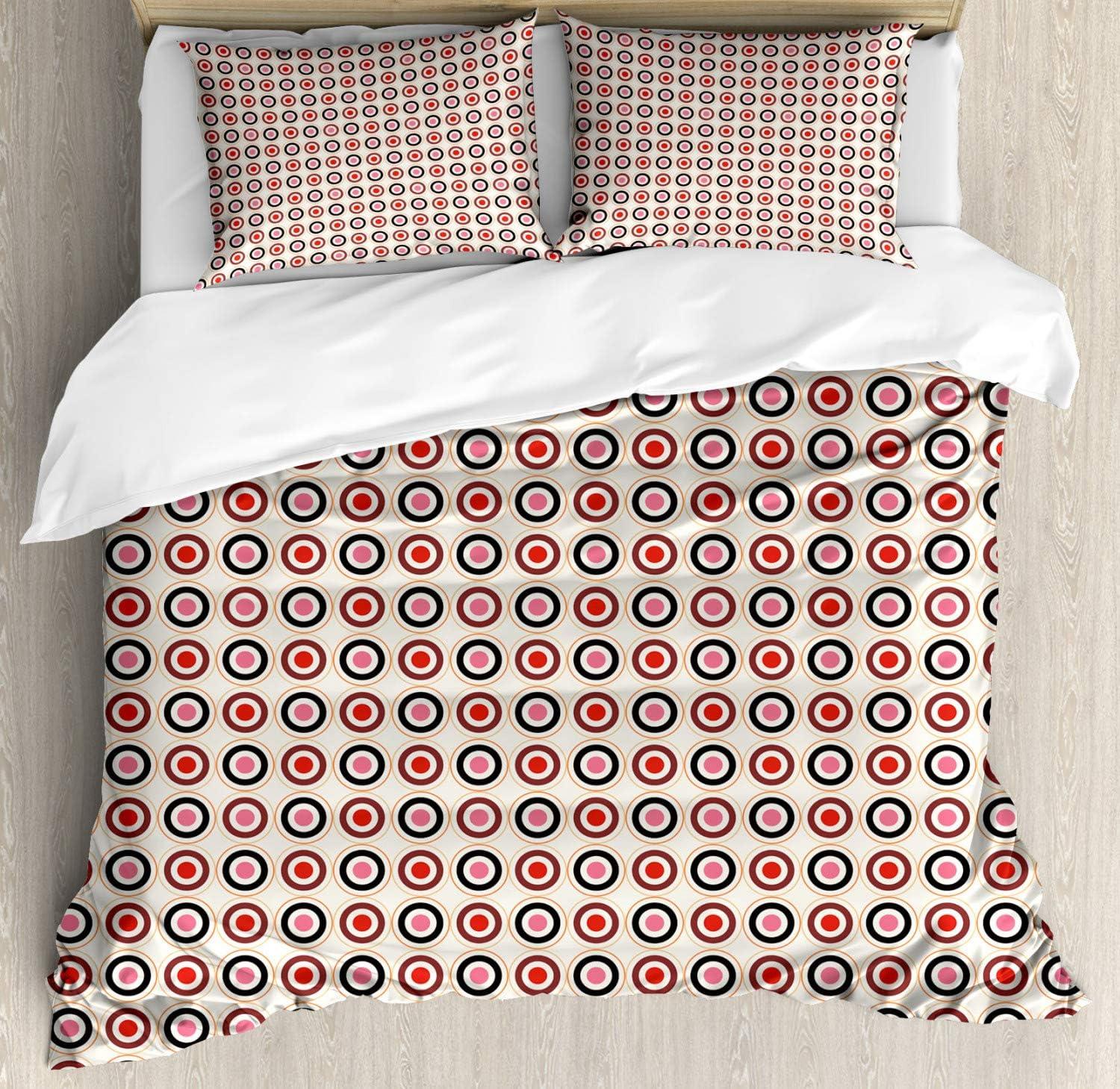 imageAmbesonne Kiss Duvet Cover Set Girl Black Silhouette Blowing Red Hearts Romance Love Valentines Day Theme Decorative 3 Piece Bedding Set with 2 Pillow Shams Queen Size Black White RedBeige Multicolor