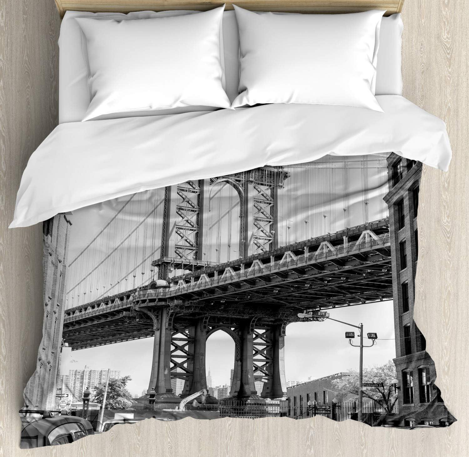 imageAmbesonne Kiss Duvet Cover Set Girl Black Silhouette Blowing Red Hearts Romance Love Valentines Day Theme Decorative 3 Piece Bedding Set with 2 Pillow Shams Queen Size Black White RedCharcoal Grey White