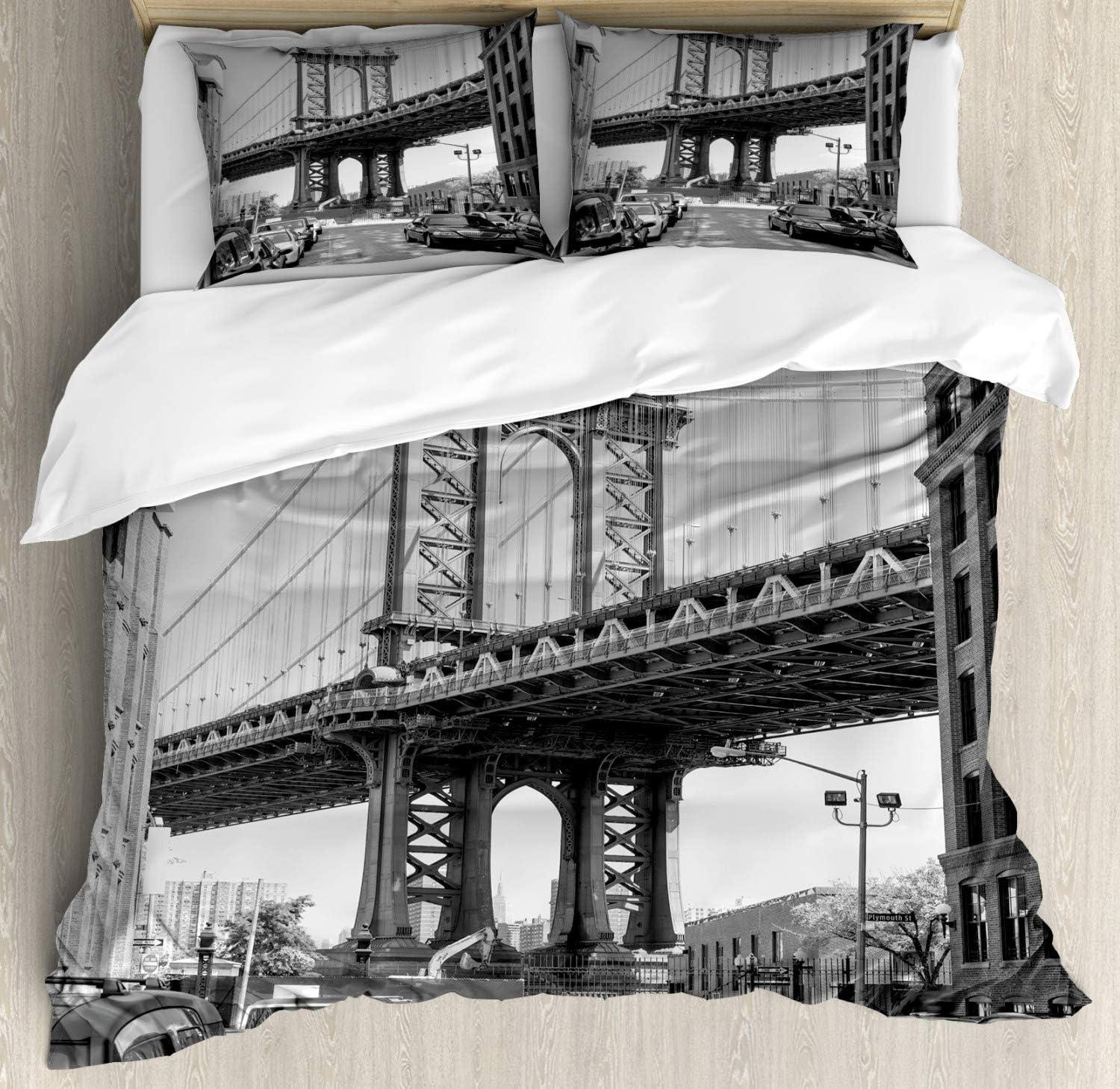 imageAmbesonne Kiss Duvet Cover Set Girl Black Silhouette Blowing Red Hearts Romance Love Valentines Day Theme Decorative 3 Piece Bedding Set with 2 Pillow Shams Queen Size Black White RedCharcoal Grey White