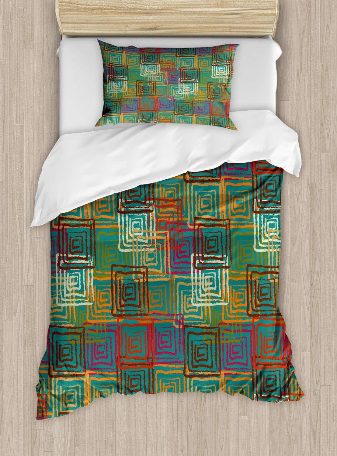 imageAmbesonne Kiss Duvet Cover Set Girl Black Silhouette Blowing Red Hearts Romance Love Valentines Day Theme Decorative 3 Piece Bedding Set with 2 Pillow Shams Queen Size Black White RedTeal Multicolor