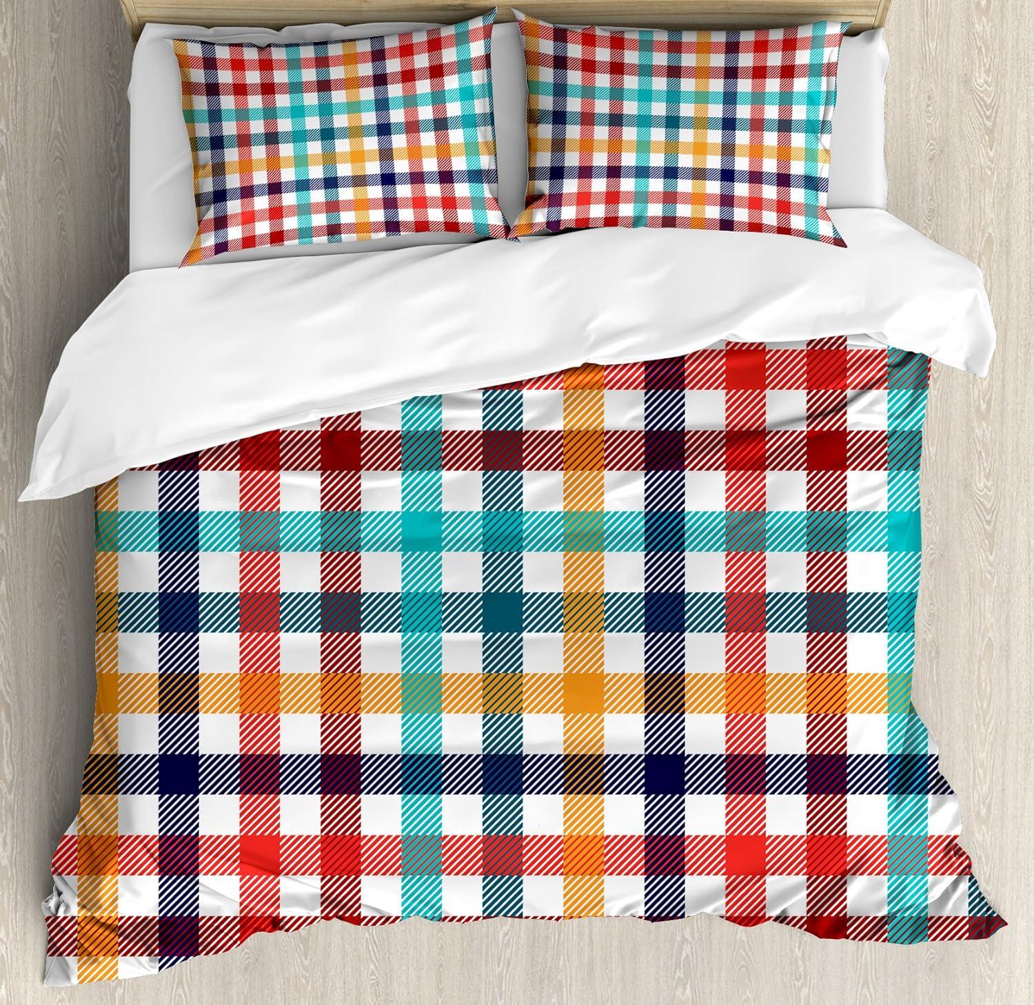 imageAmbesonne Kiss Duvet Cover Set Girl Black Silhouette Blowing Red Hearts Romance Love Valentines Day Theme Decorative 3 Piece Bedding Set with 2 Pillow Shams Queen Size Black White RedSeafoam Orange
