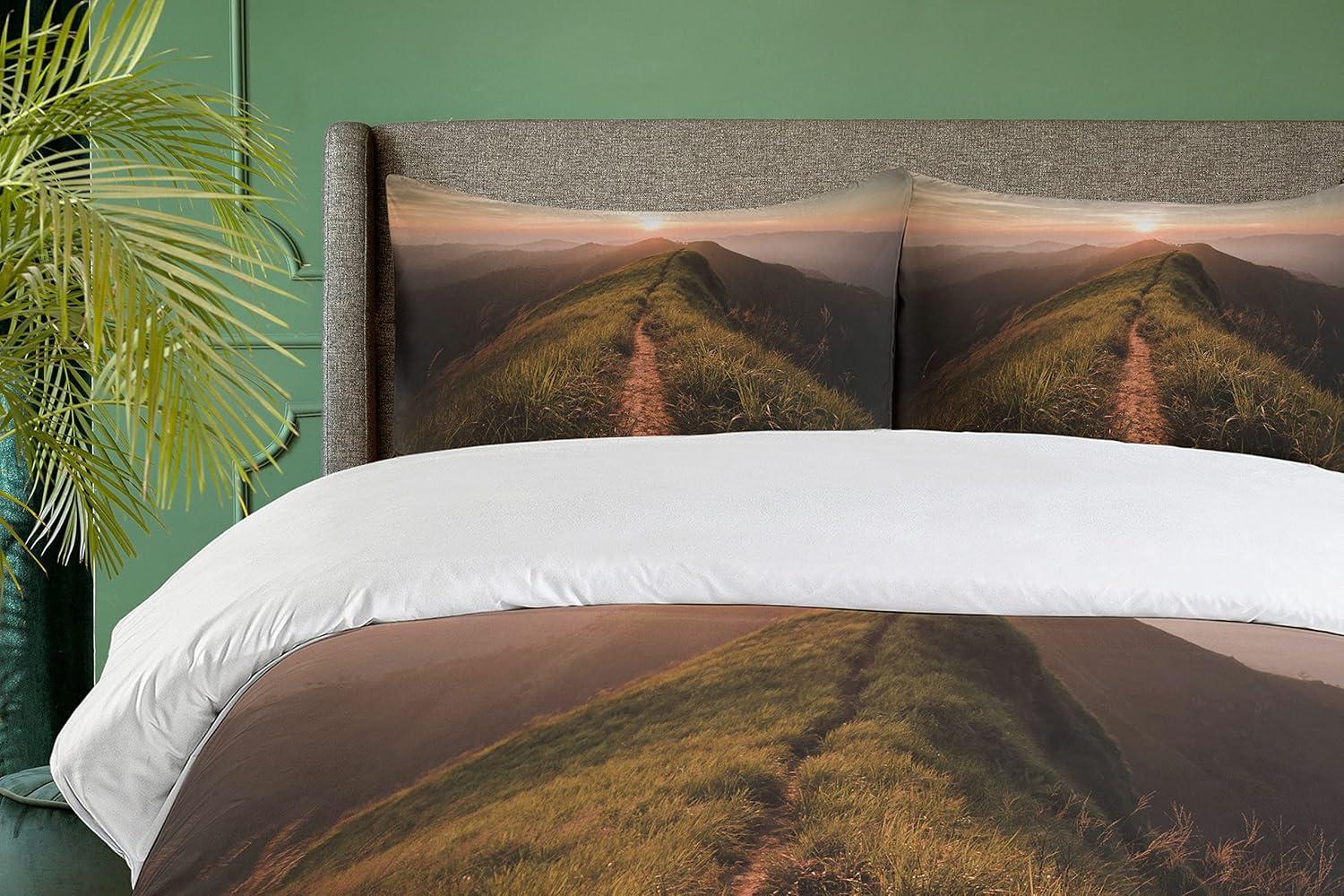 imageAmbesonne Kiss Duvet Cover Set Girl Black Silhouette Blowing Red Hearts Romance Love Valentines Day Theme Decorative 3 Piece Bedding Set with 2 Pillow Shams Queen Size Black White RedFern Green