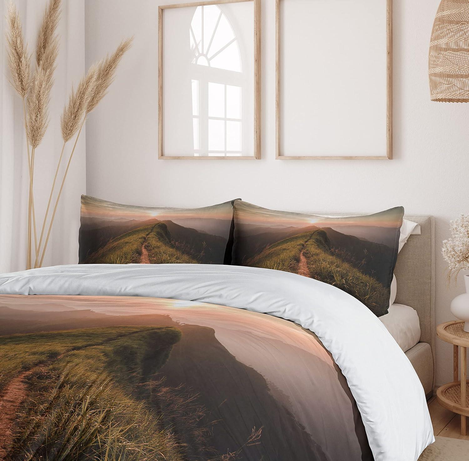 imageAmbesonne Kiss Duvet Cover Set Girl Black Silhouette Blowing Red Hearts Romance Love Valentines Day Theme Decorative 3 Piece Bedding Set with 2 Pillow Shams Queen Size Black White RedFern Green