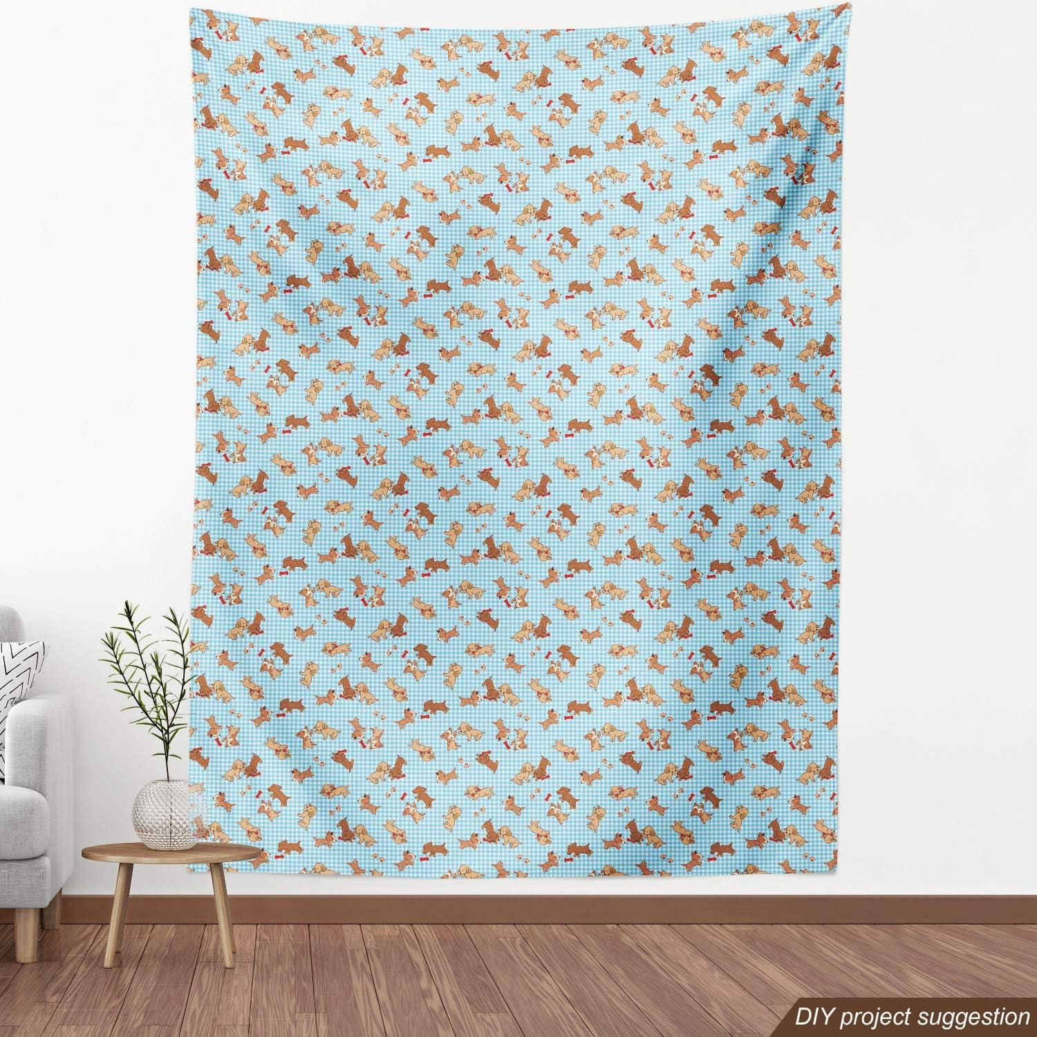 imageAmbesonne Kiss Fabric by The Yard Red Woman Lips Kiss Marks Pattern Romance Feminine Graphic Valentines Day Stretch Knit Fabric for Clothing Sewing and Arts Crafts 1 Yard Vermilion IvoryBlue Brown