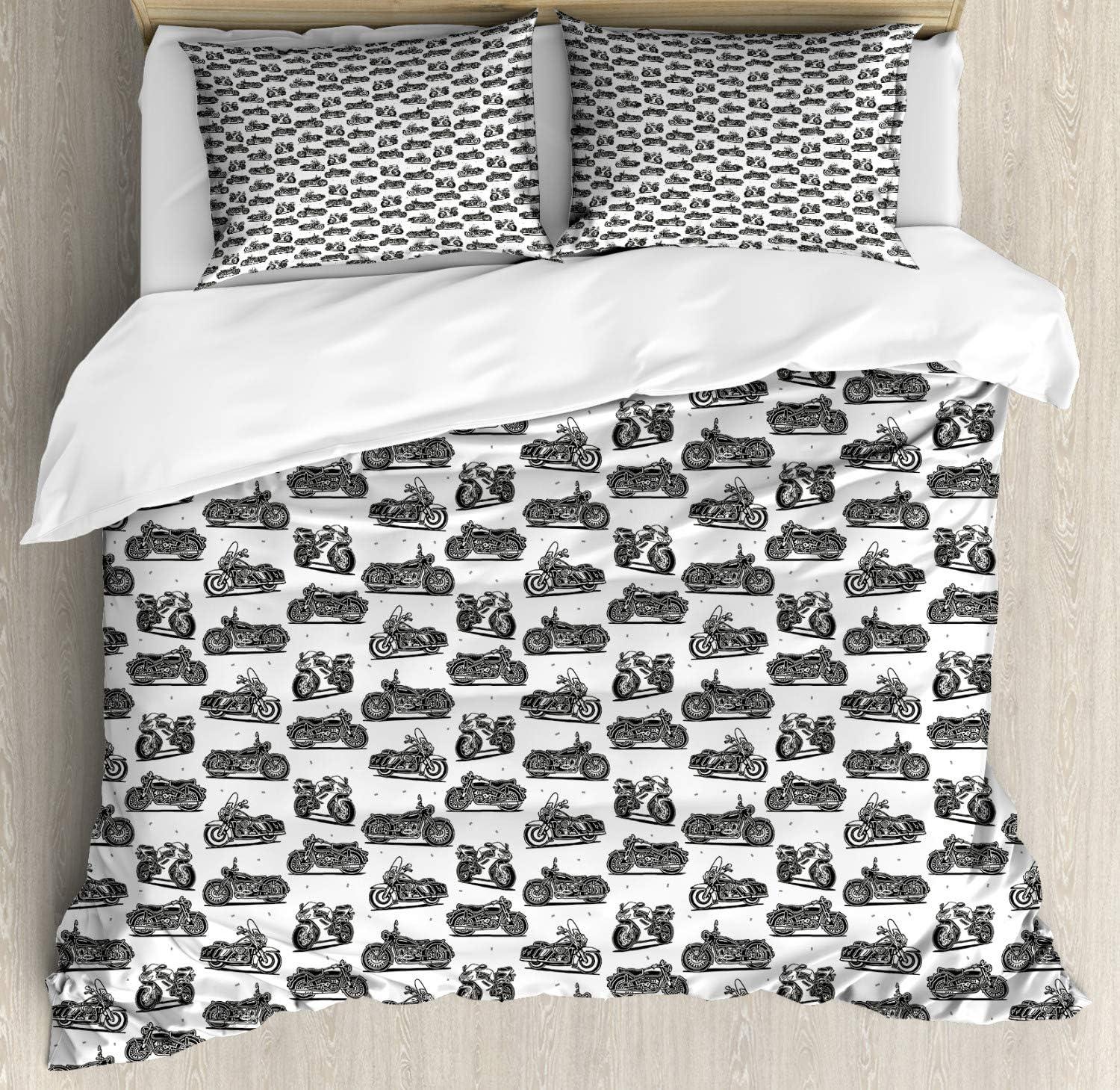 imageAmbesonne Purple Duvet Cover Set Unlucky Black Cat with Heart Filled Backdrop Valentines Day Animal Fun Decorative 3 Piece Bedding Set with 2 Pillow Shams Queen Size Lavender Pink BlackGrey White Black