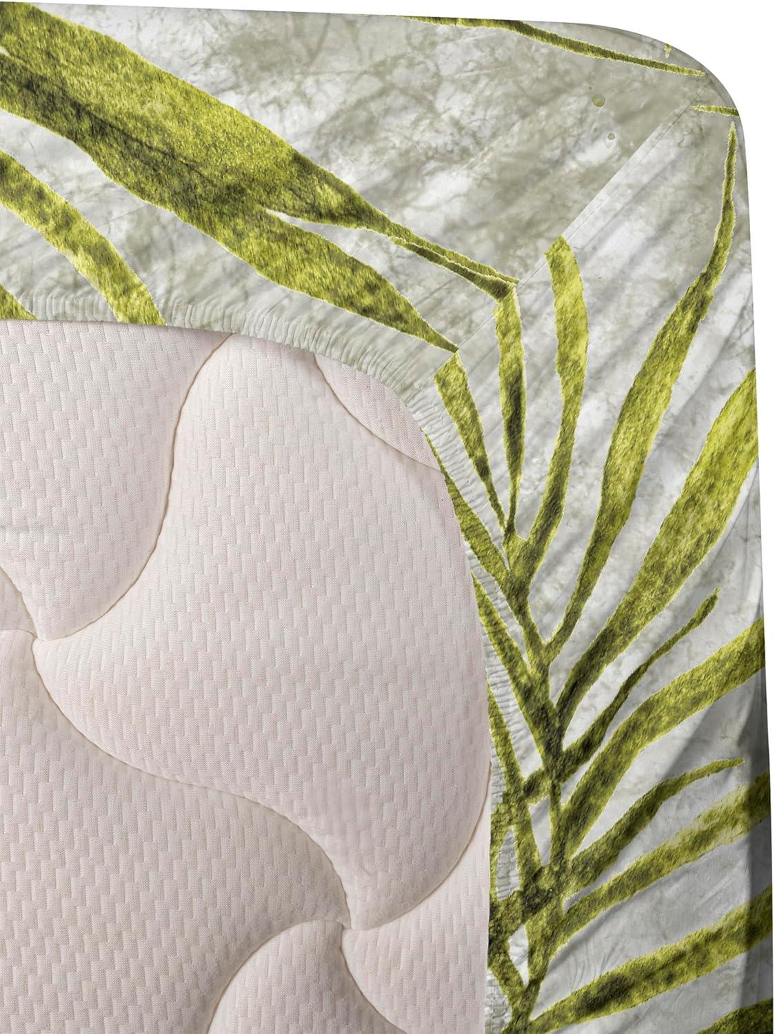 imageAmbesonne Spring Floral Sheet Set Valentines Day Concept Romantic Garden Flowers with Leaves Greenery Fitted and Flat Sheet with Pillowcases Bedding Accent 4 Piece Set Queen Seafoam Peach WhiteYellow Green Pale Grey