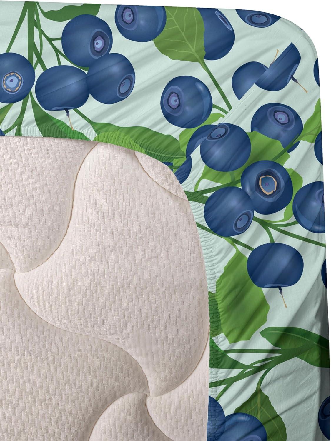 imageAmbesonne Spring Floral Sheet Set Valentines Day Concept Romantic Garden Flowers with Leaves Greenery Fitted and Flat Sheet with Pillowcases Bedding Accent 4 Piece Set Queen Seafoam Peach WhiteDark Lavender Fern Green