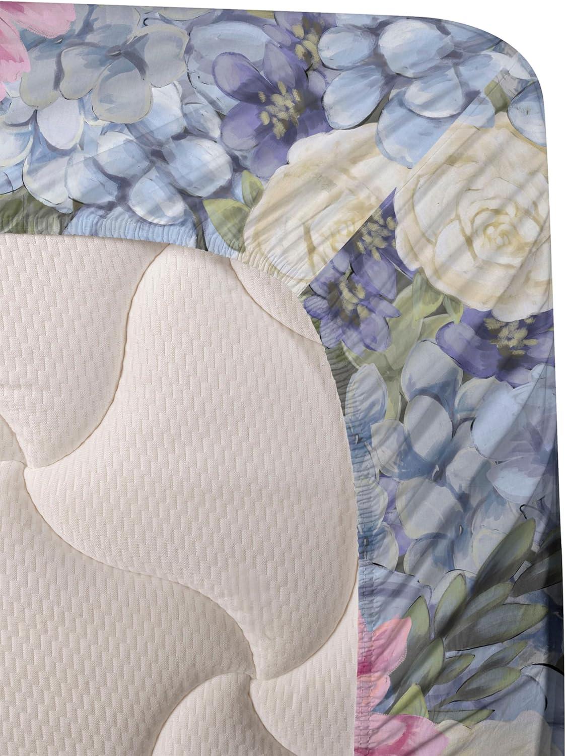 imageAmbesonne Spring Floral Sheet Set Valentines Day Concept Romantic Garden Flowers with Leaves Greenery Fitted and Flat Sheet with Pillowcases Bedding Accent 4 Piece Set Queen Seafoam Peach WhiteMauve Taupe Ceil Blue