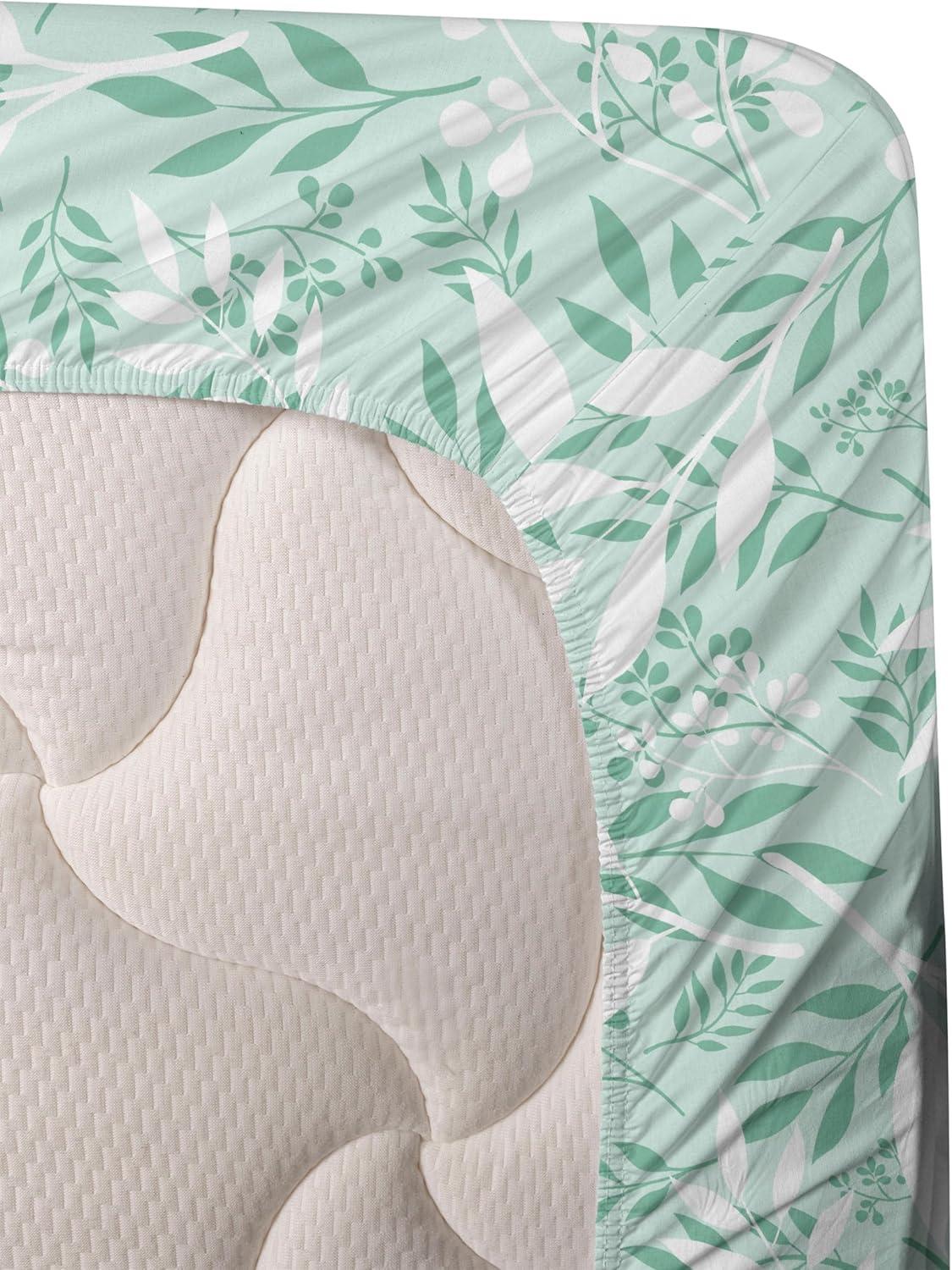 imageAmbesonne Spring Floral Sheet Set Valentines Day Concept Romantic Garden Flowers with Leaves Greenery Fitted and Flat Sheet with Pillowcases Bedding Accent 4 Piece Set Queen Seafoam Peach WhiteAlmond Green White