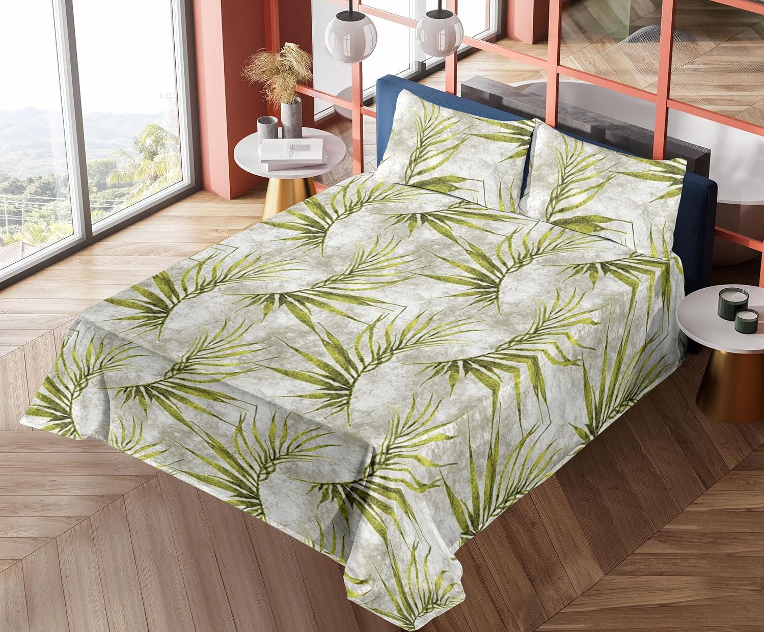 imageAmbesonne Spring Floral Sheet Set Valentines Day Concept Romantic Garden Flowers with Leaves Greenery Fitted and Flat Sheet with Pillowcases Bedding Accent 4 Piece Set Queen Seafoam Peach WhiteYellow Green Pale Grey