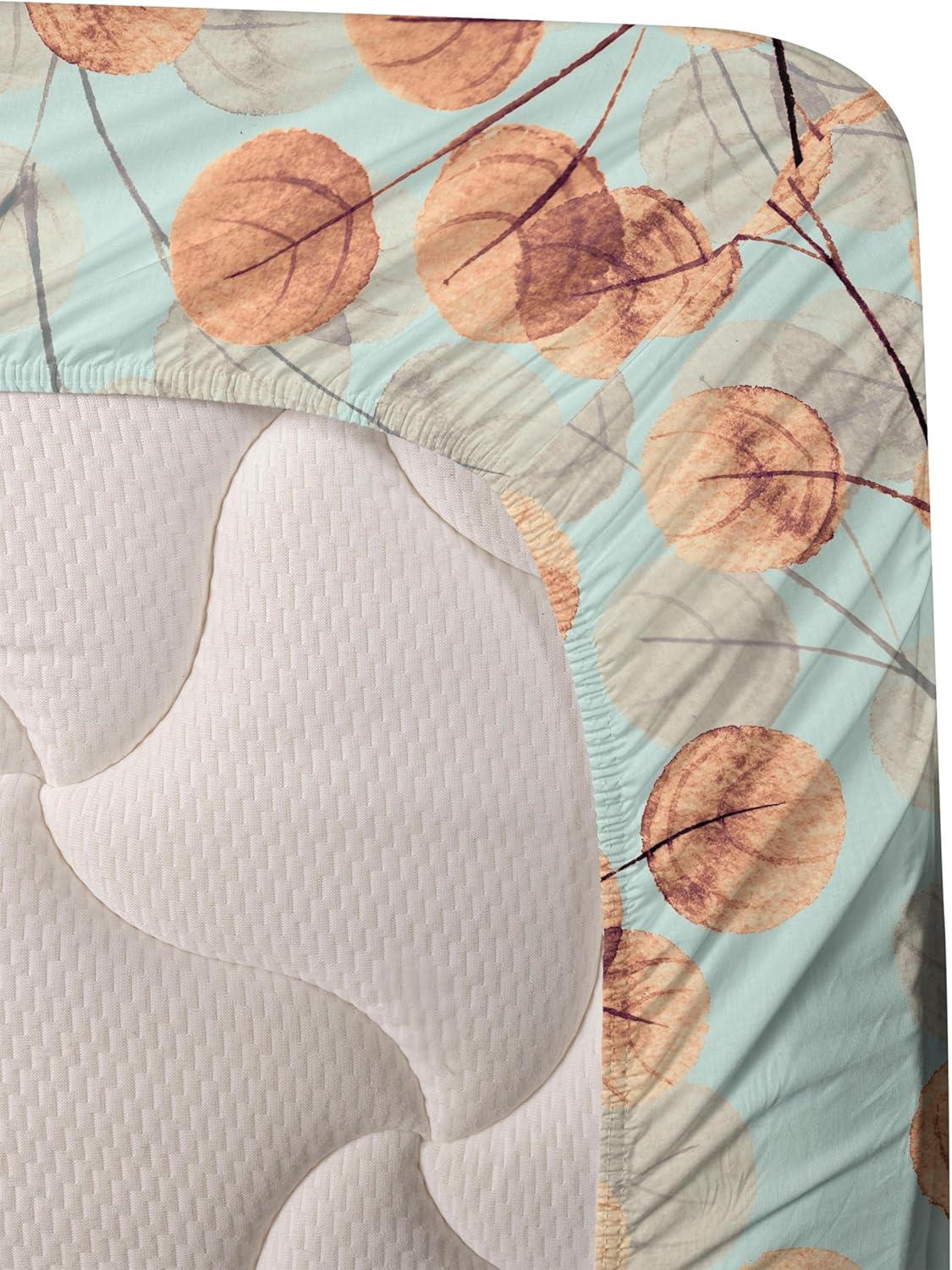imageAmbesonne Spring Floral Sheet Set Valentines Day Concept Romantic Garden Flowers with Leaves Greenery Fitted and Flat Sheet with Pillowcases Bedding Accent 4 Piece Set Queen Seafoam Peach WhiteMint Green Burnt Sienna