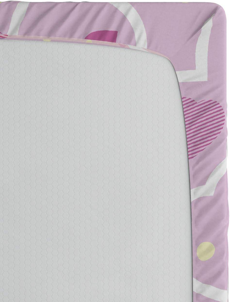 imageAmbesonne Valentine Fitted Sheet Big Little Heart Motifs on Colorful Background with Dots Romance Love Theme Bed Cover with AllRound Elastic Deep Pocket for Comfort Queen Size MulticolorMulticolor