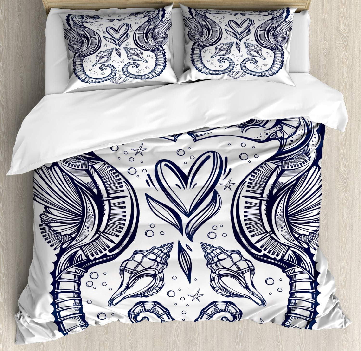 imageAmbesonne Valentines Day Duvet Cover Set Love Tree with Heart Romance Fruits Leaves Forest Couple Art Decorative 3 Piece Bedding Set with 2 Pillow Shams King Size Vermilion BlackRoyal Blue