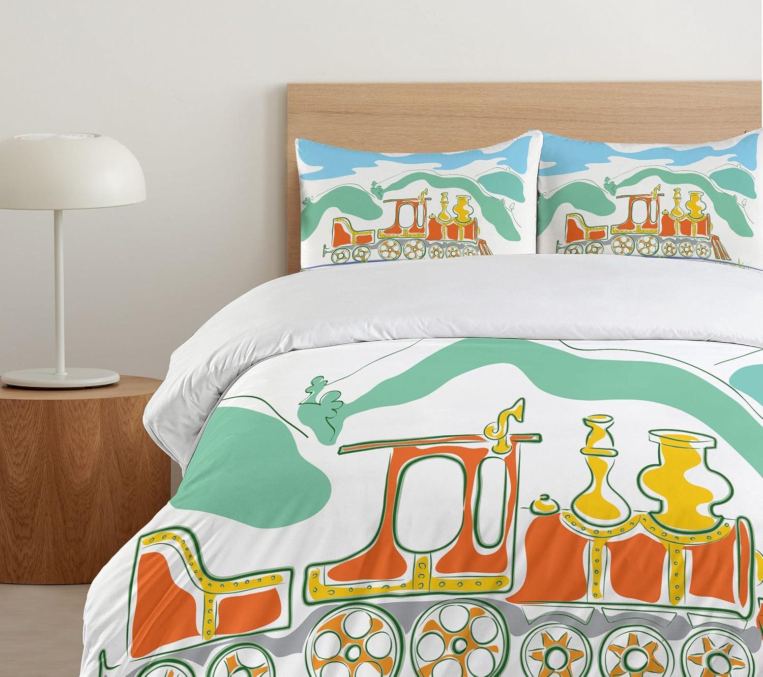 imageAmbesonne Valentines Day Duvet Cover Set Love Tree with Heart Romance Fruits Leaves Forest Couple Art Decorative 3 Piece Bedding Set with 2 Pillow Shams King Size Vermilion BlackGreen Blue Orange