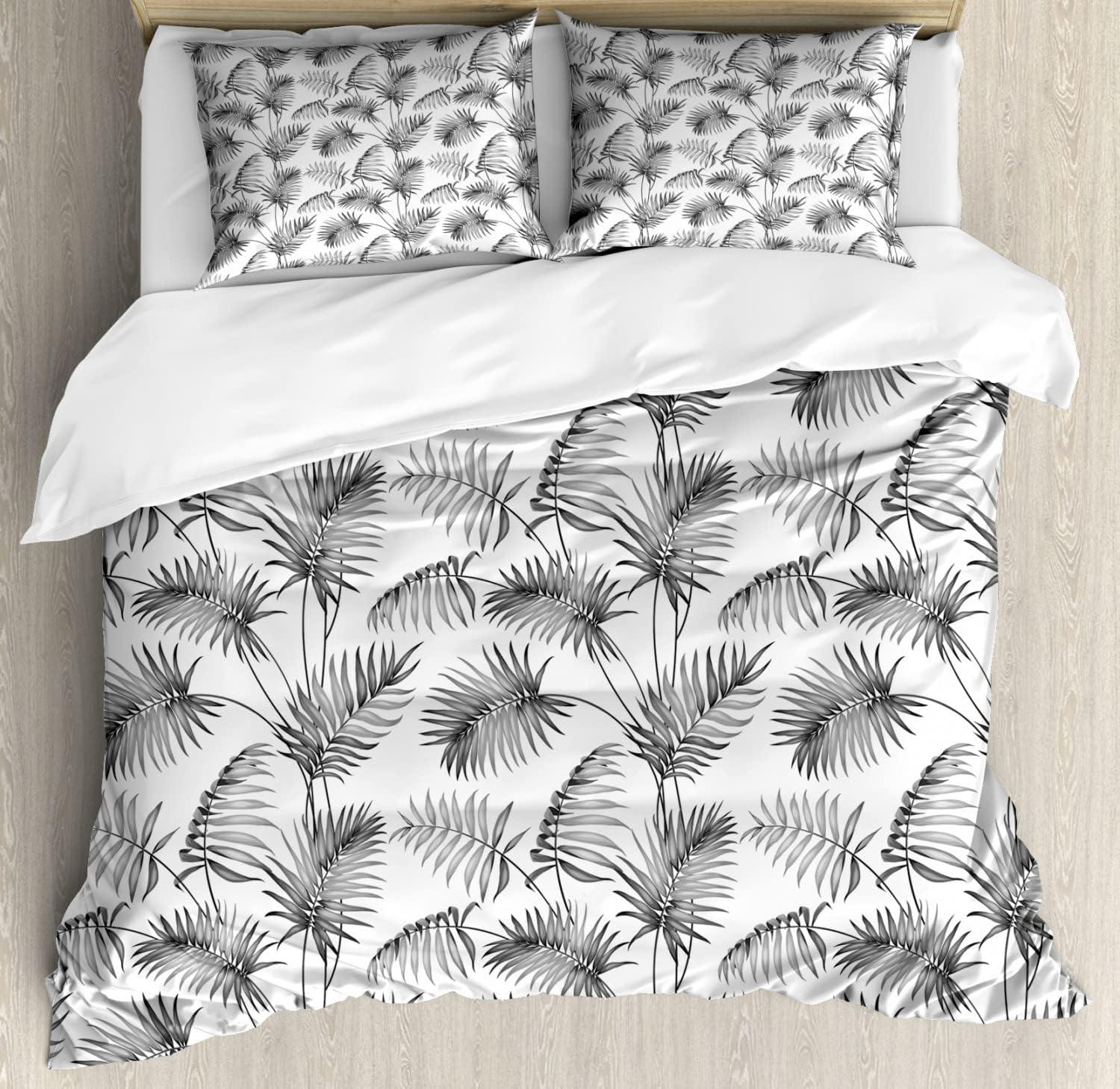imageAmbesonne Valentines Day Duvet Cover Set Love Tree with Heart Romance Fruits Leaves Forest Couple Art Decorative 3 Piece Bedding Set with 2 Pillow Shams King Size Vermilion BlackDimgrey and White