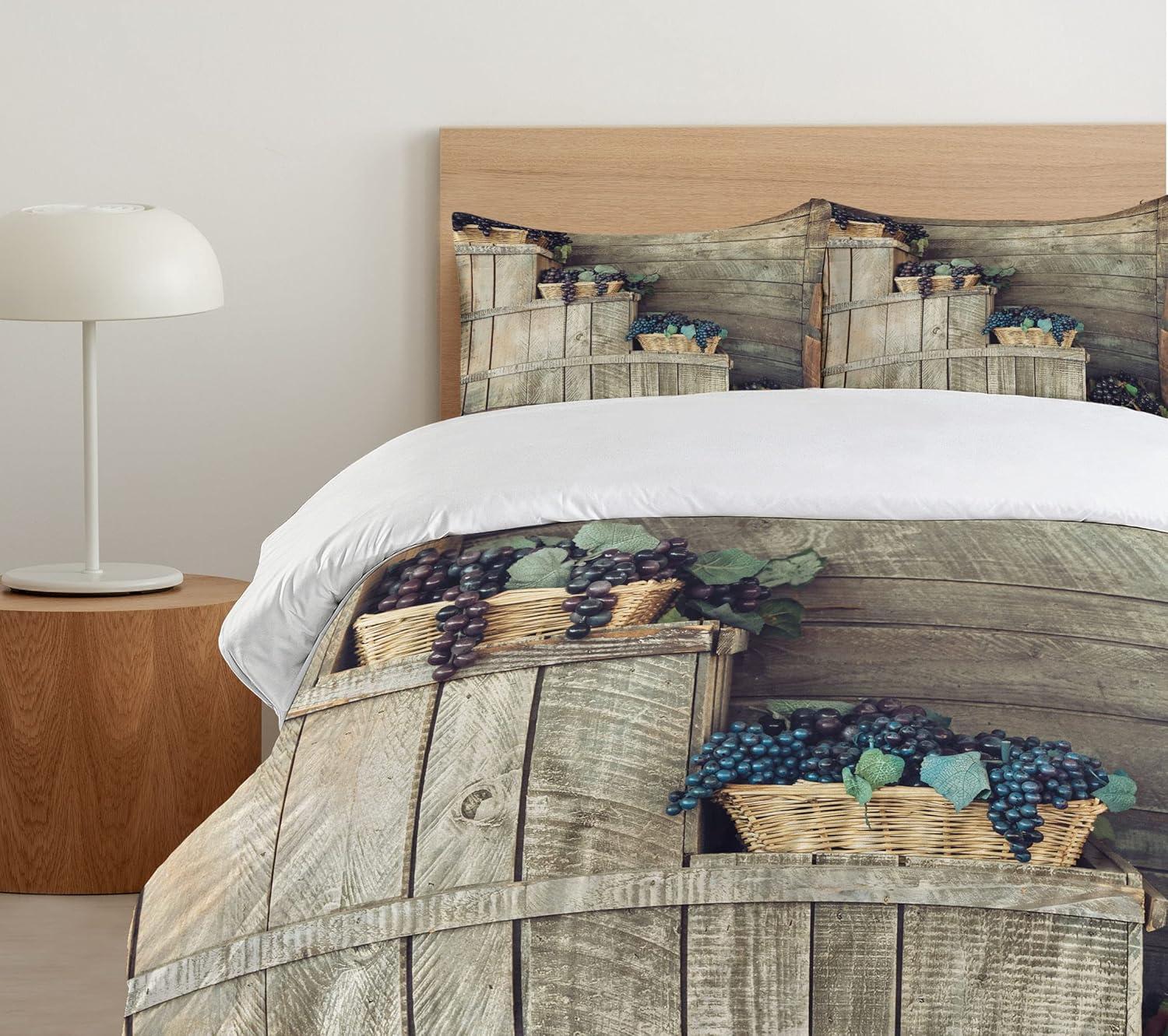 imageAmbesonne Valentines Day Duvet Cover Set Love Tree with Heart Romance Fruits Leaves Forest Couple Art Decorative 3 Piece Bedding Set with 2 Pillow Shams King Size Vermilion BlackPurple Brown
