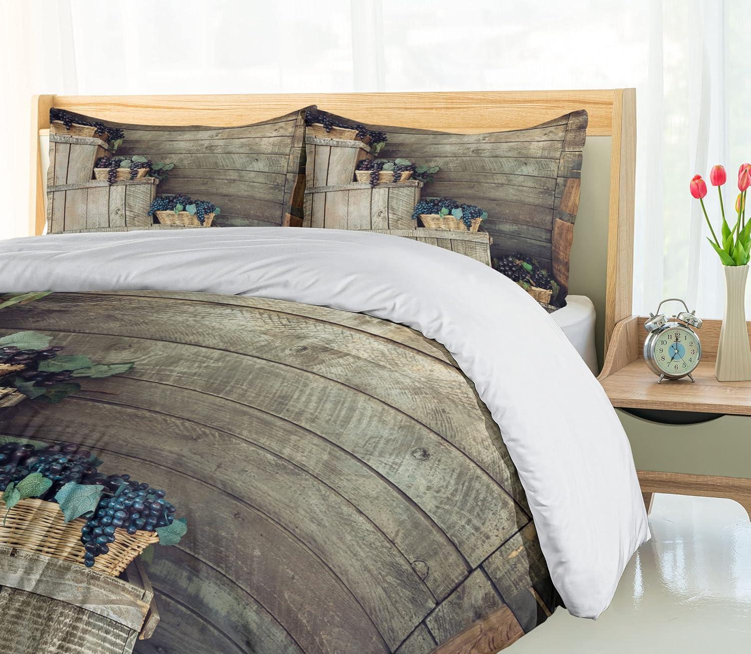 imageAmbesonne Valentines Day Duvet Cover Set Love Tree with Heart Romance Fruits Leaves Forest Couple Art Decorative 3 Piece Bedding Set with 2 Pillow Shams King Size Vermilion BlackPurple Brown