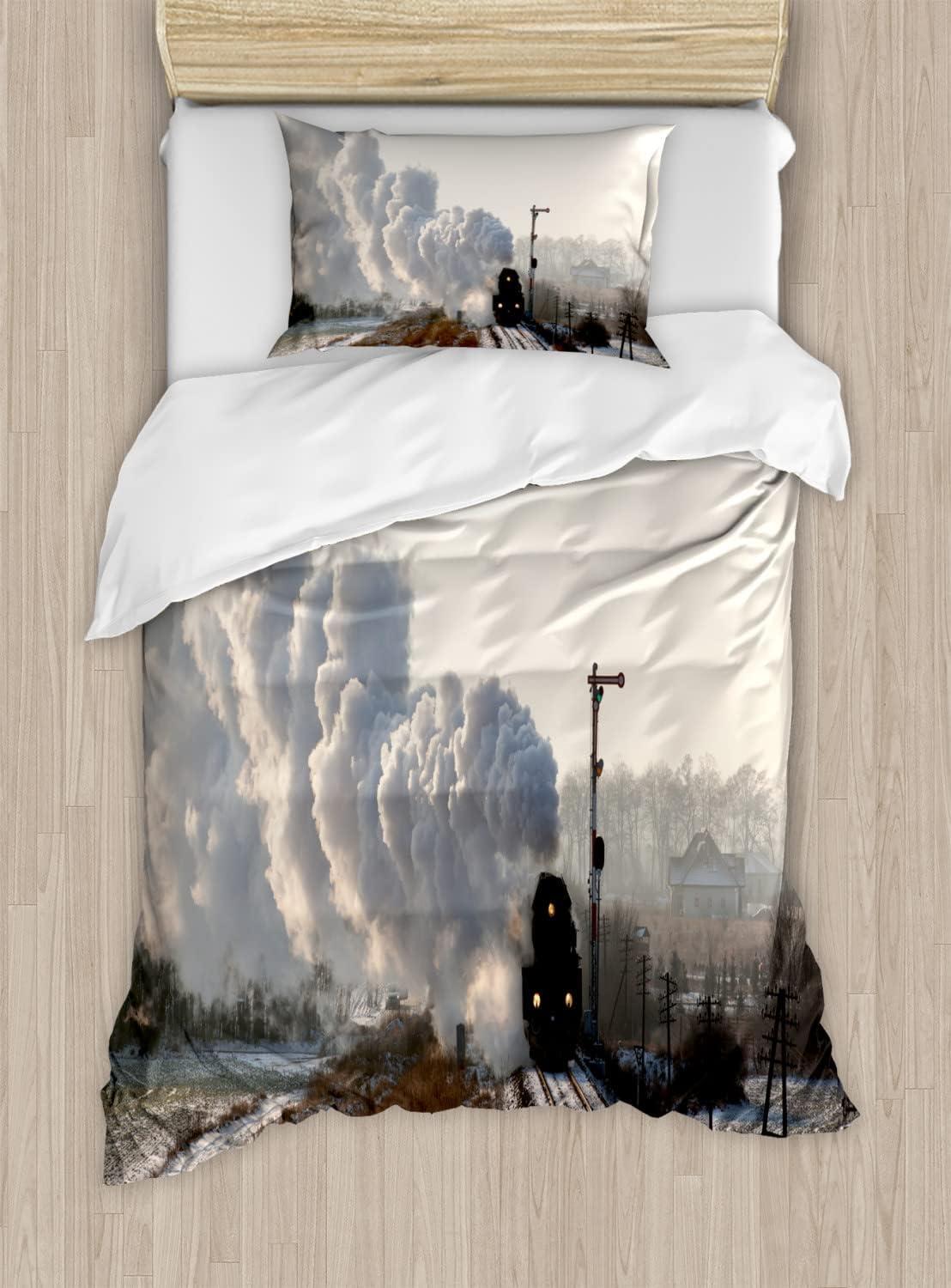 imageAmbesonne Valentines Day Duvet Cover Set Love Tree with Heart Romance Fruits Leaves Forest Couple Art Decorative 3 Piece Bedding Set with 2 Pillow Shams King Size Vermilion BlackPale Grey