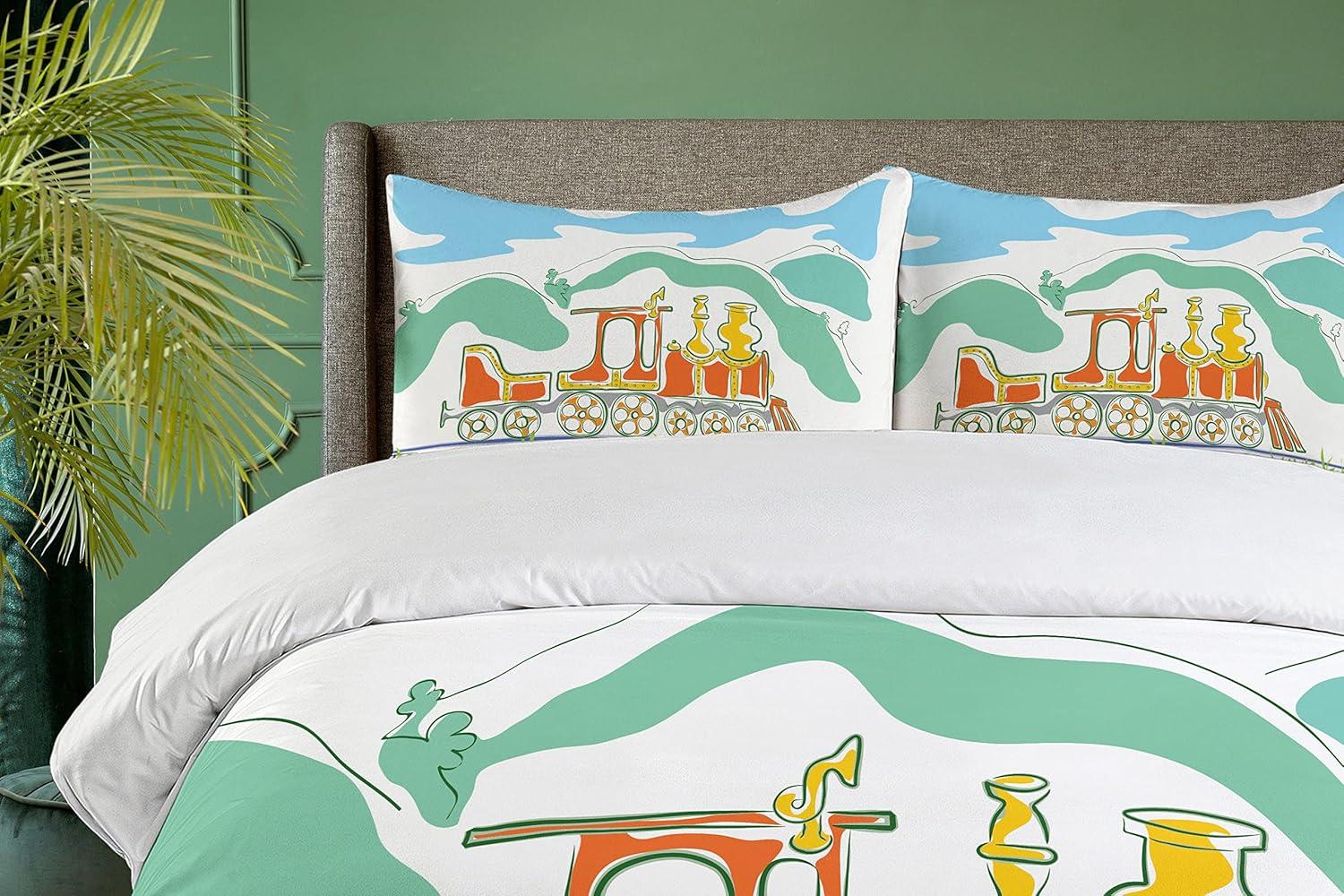 imageAmbesonne Valentines Day Duvet Cover Set Love Tree with Heart Romance Fruits Leaves Forest Couple Art Decorative 3 Piece Bedding Set with 2 Pillow Shams King Size Vermilion BlackGreen Blue Orange