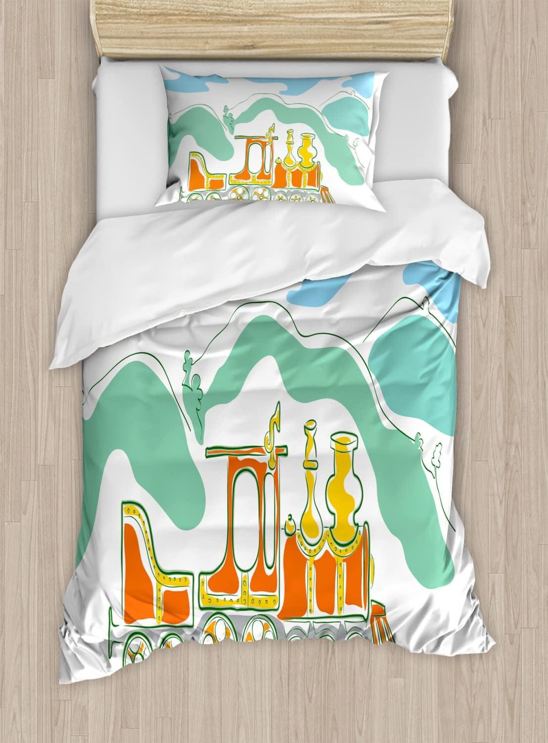 imageAmbesonne Valentines Day Duvet Cover Set Love Tree with Heart Romance Fruits Leaves Forest Couple Art Decorative 3 Piece Bedding Set with 2 Pillow Shams King Size Vermilion BlackGreen Blue Orange
