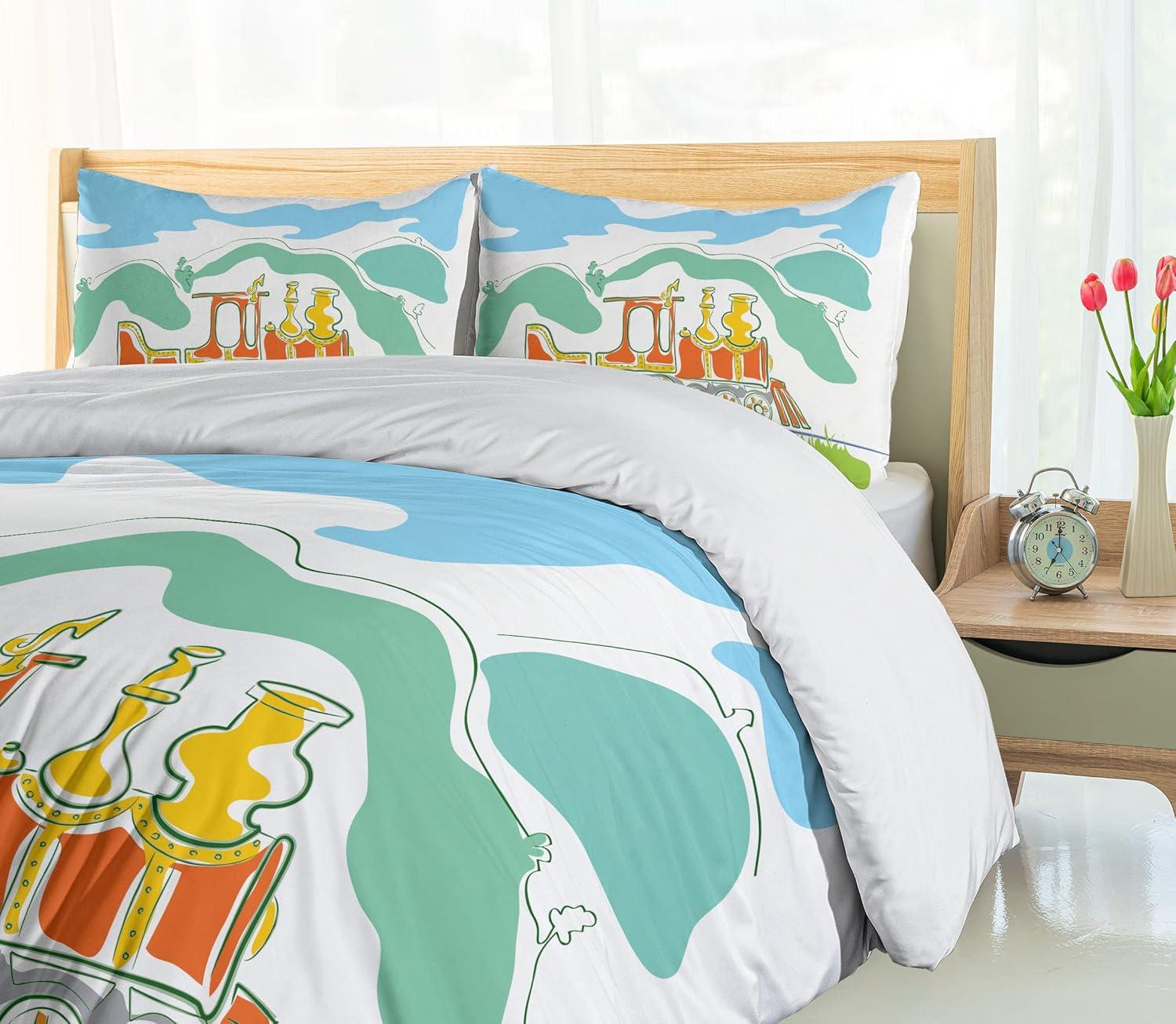 imageAmbesonne Valentines Day Duvet Cover Set Love Tree with Heart Romance Fruits Leaves Forest Couple Art Decorative 3 Piece Bedding Set with 2 Pillow Shams King Size Vermilion BlackGreen Blue Orange
