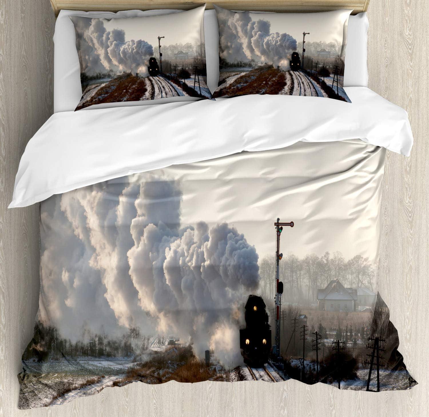 imageAmbesonne Valentines Day Duvet Cover Set Love Tree with Heart Romance Fruits Leaves Forest Couple Art Decorative 3 Piece Bedding Set with 2 Pillow Shams King Size Vermilion BlackPale Grey