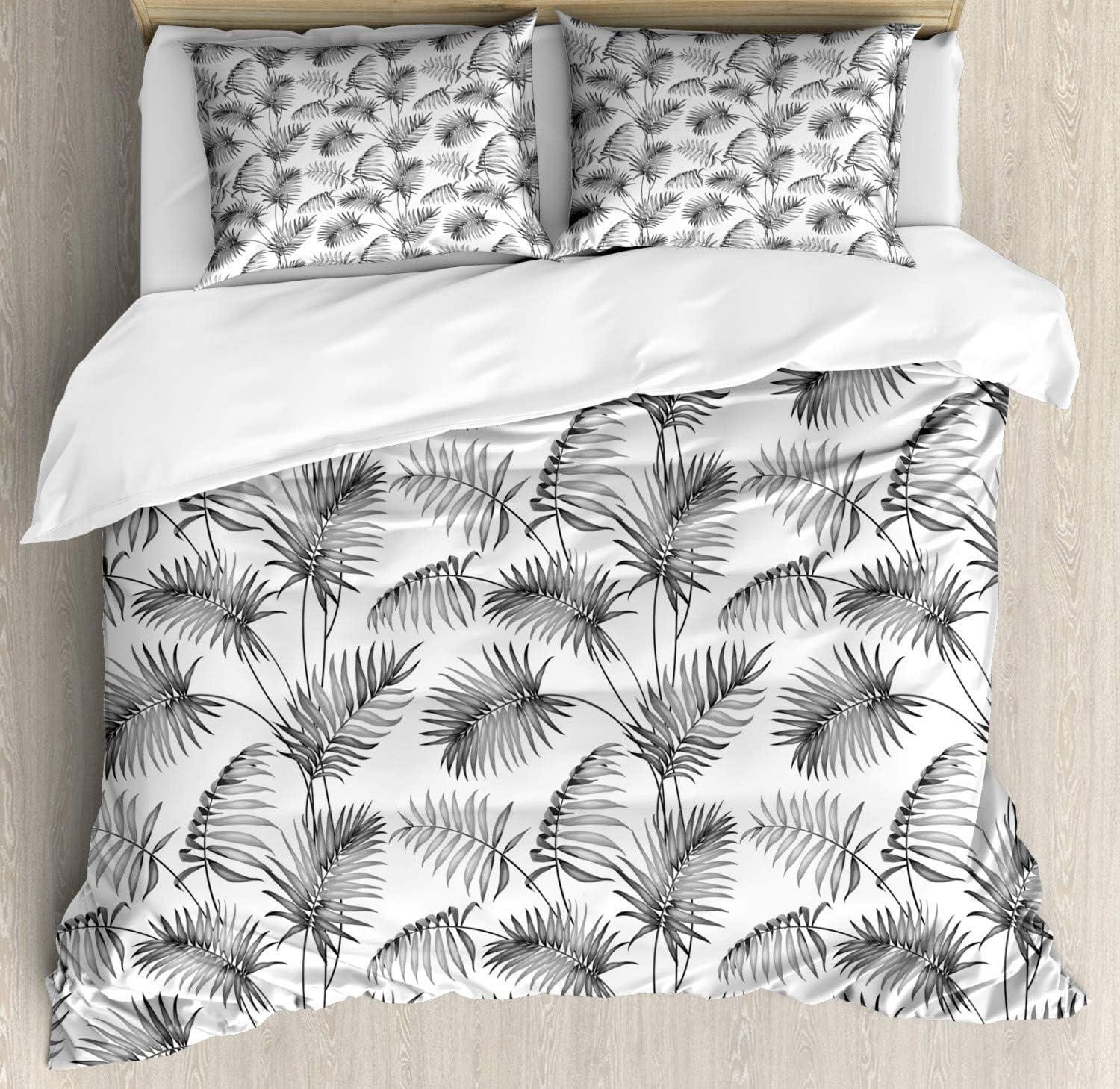 imageAmbesonne Valentines Day Duvet Cover Set Love Tree with Heart Romance Fruits Leaves Forest Couple Art Decorative 3 Piece Bedding Set with 2 Pillow Shams King Size Vermilion BlackDimgrey and White