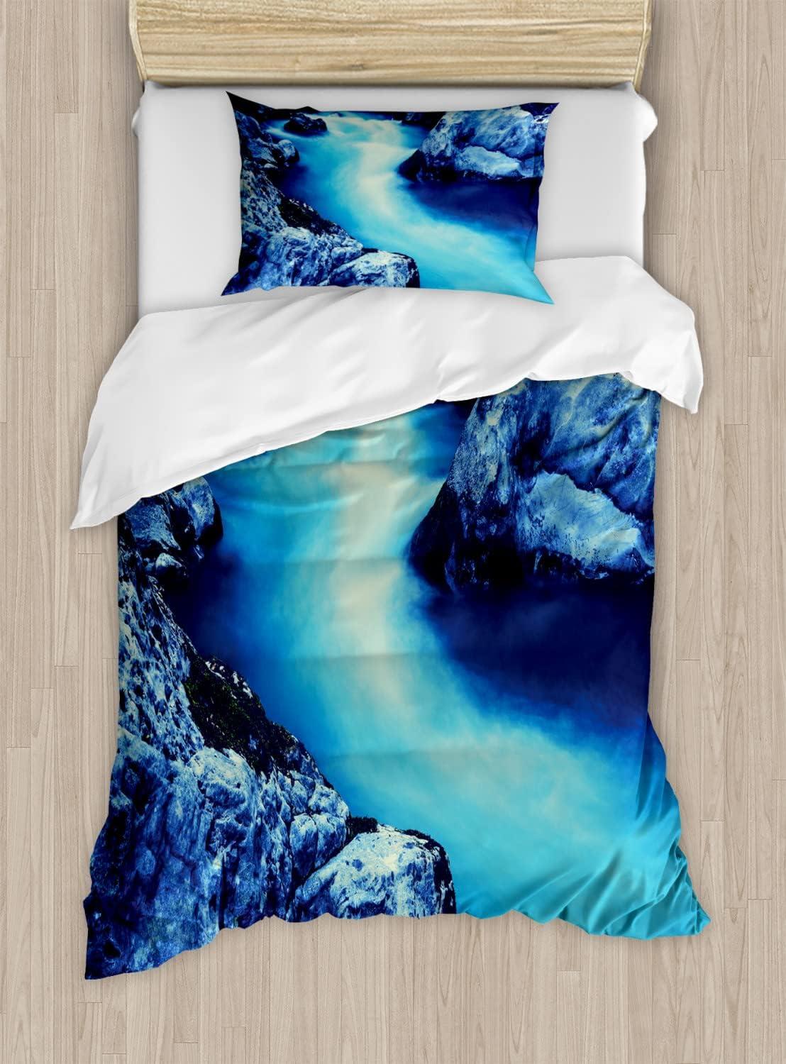 imageAmbesonne Valentines Day Duvet Cover Set Love Tree with Heart Romance Fruits Leaves Forest Couple Art Decorative 3 Piece Bedding Set with 2 Pillow Shams King Size Vermilion BlackBlue and Black