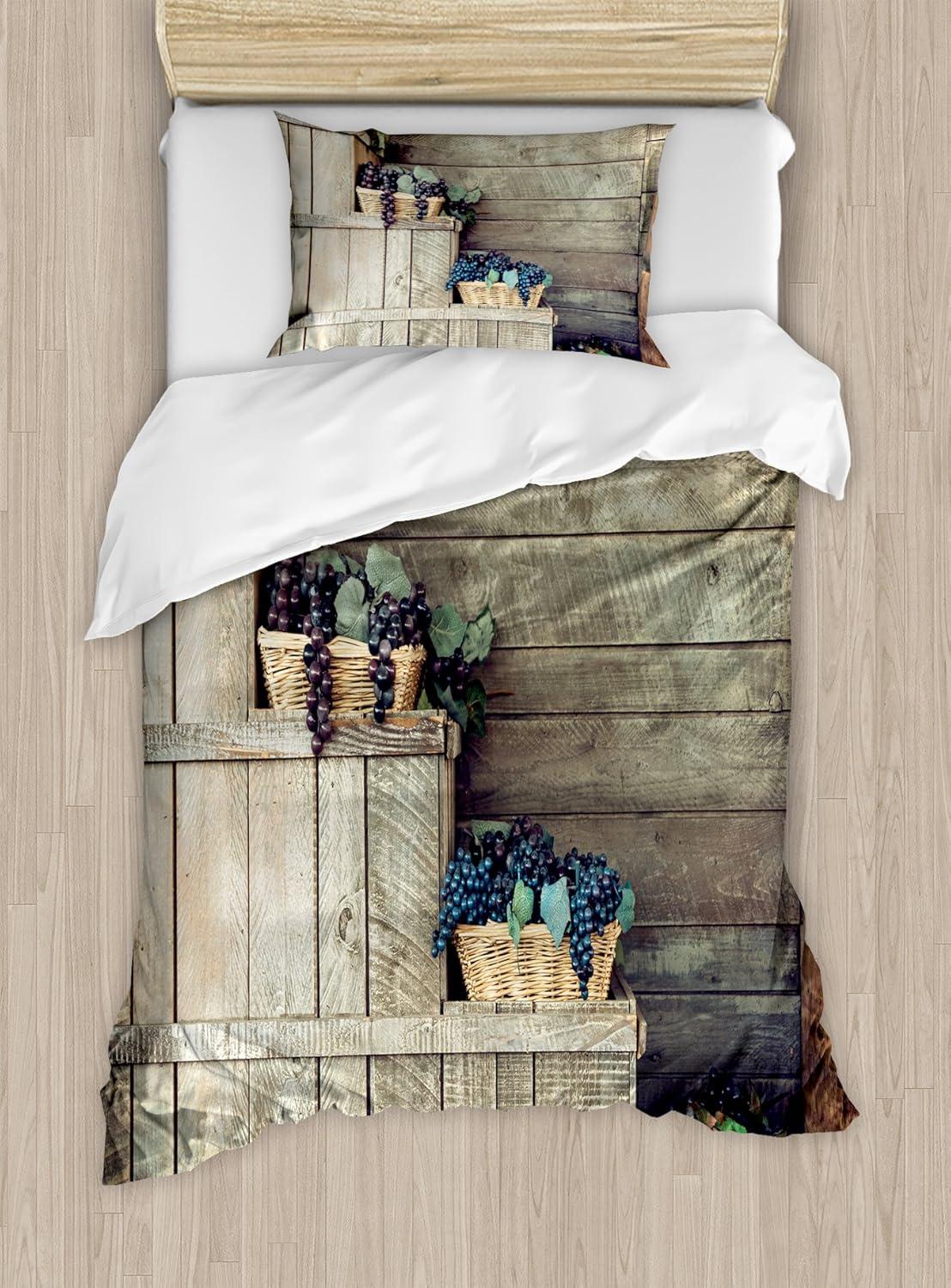 imageAmbesonne Valentines Day Duvet Cover Set Love Tree with Heart Romance Fruits Leaves Forest Couple Art Decorative 3 Piece Bedding Set with 2 Pillow Shams King Size Vermilion BlackPurple Brown