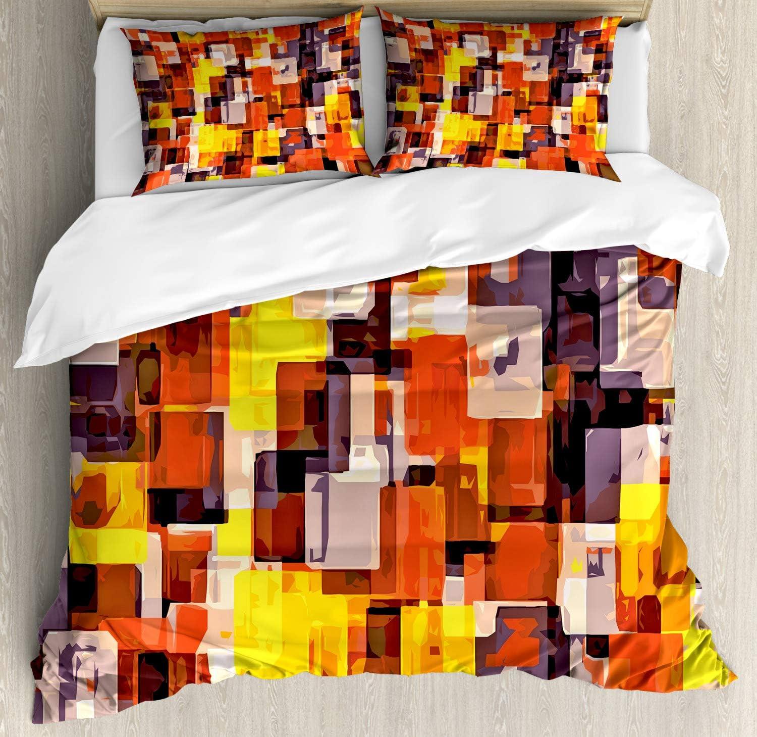 imageAmbesonne Valentines Day Duvet Cover Set Love Tree with Heart Romance Fruits Leaves Forest Couple Art Decorative 3 Piece Bedding Set with 2 Pillow Shams King Size Vermilion BlackOrange Yellow and White
