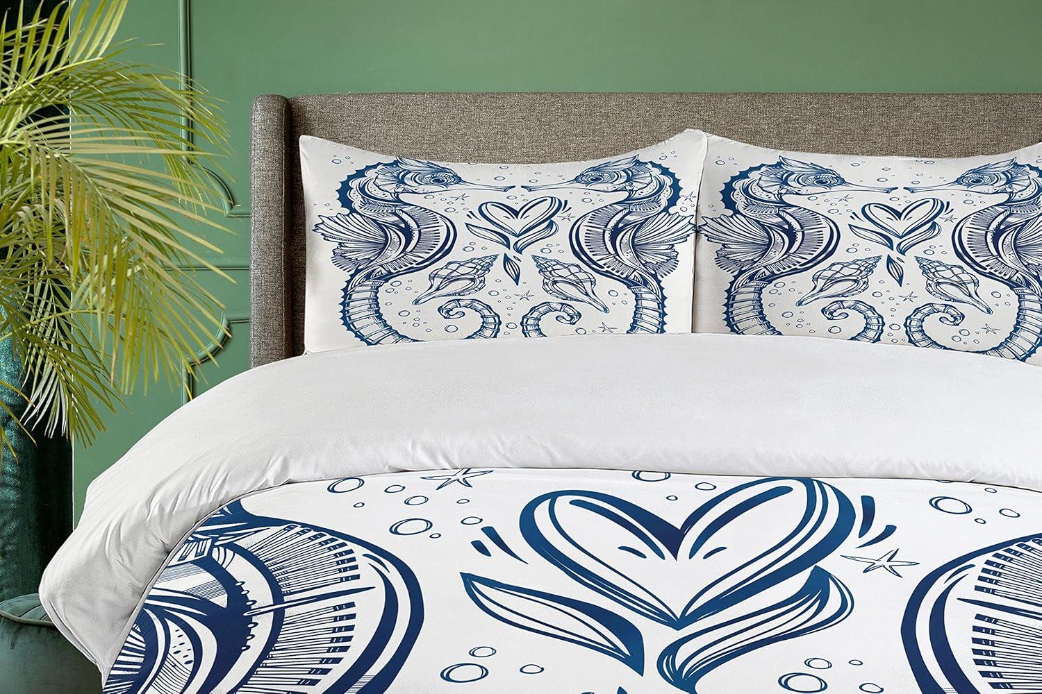 imageAmbesonne Valentines Day Duvet Cover Set Love Tree with Heart Romance Fruits Leaves Forest Couple Art Decorative 3 Piece Bedding Set with 2 Pillow Shams King Size Vermilion BlackRoyal Blue
