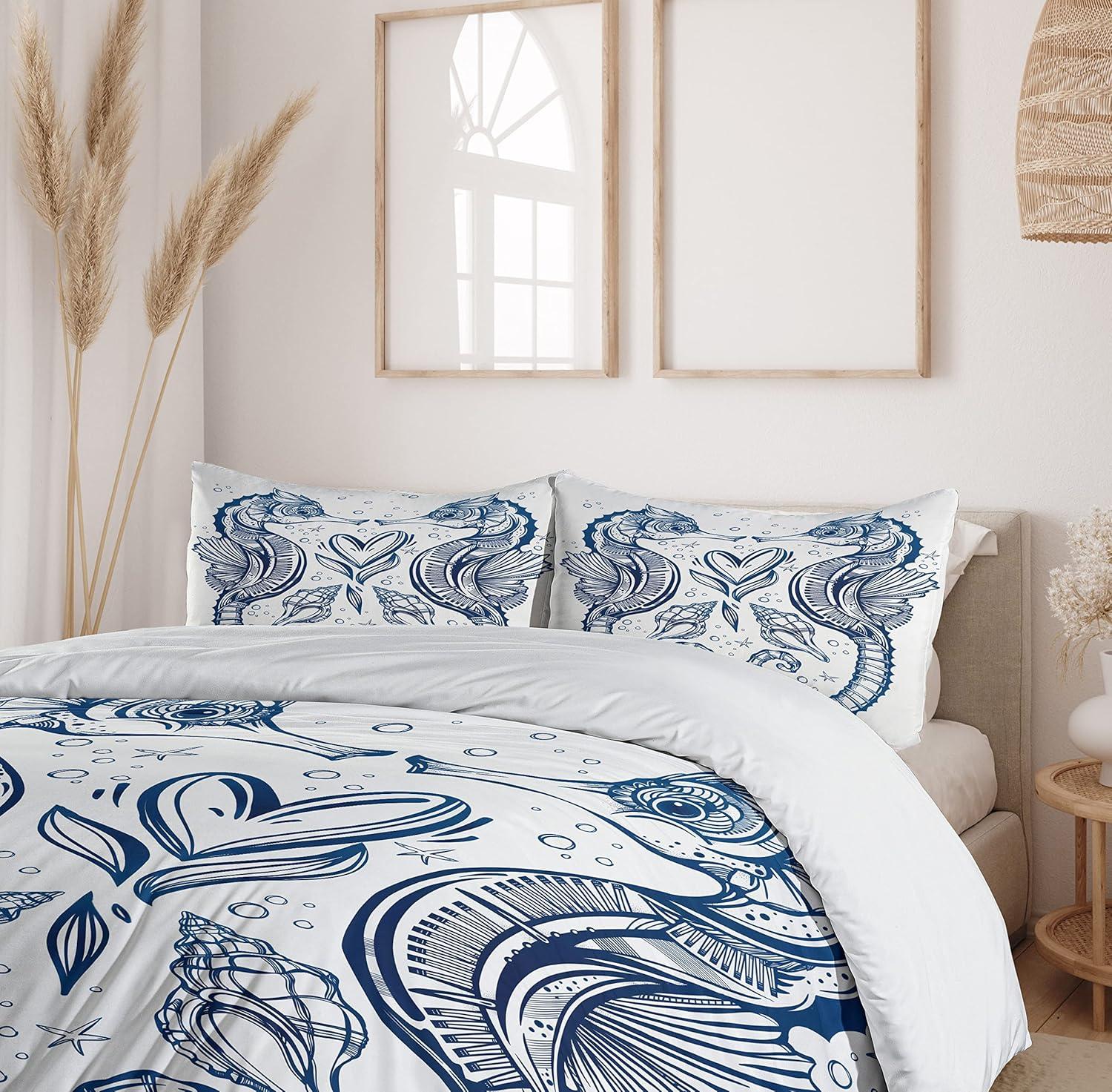 imageAmbesonne Valentines Day Duvet Cover Set Love Tree with Heart Romance Fruits Leaves Forest Couple Art Decorative 3 Piece Bedding Set with 2 Pillow Shams King Size Vermilion BlackRoyal Blue