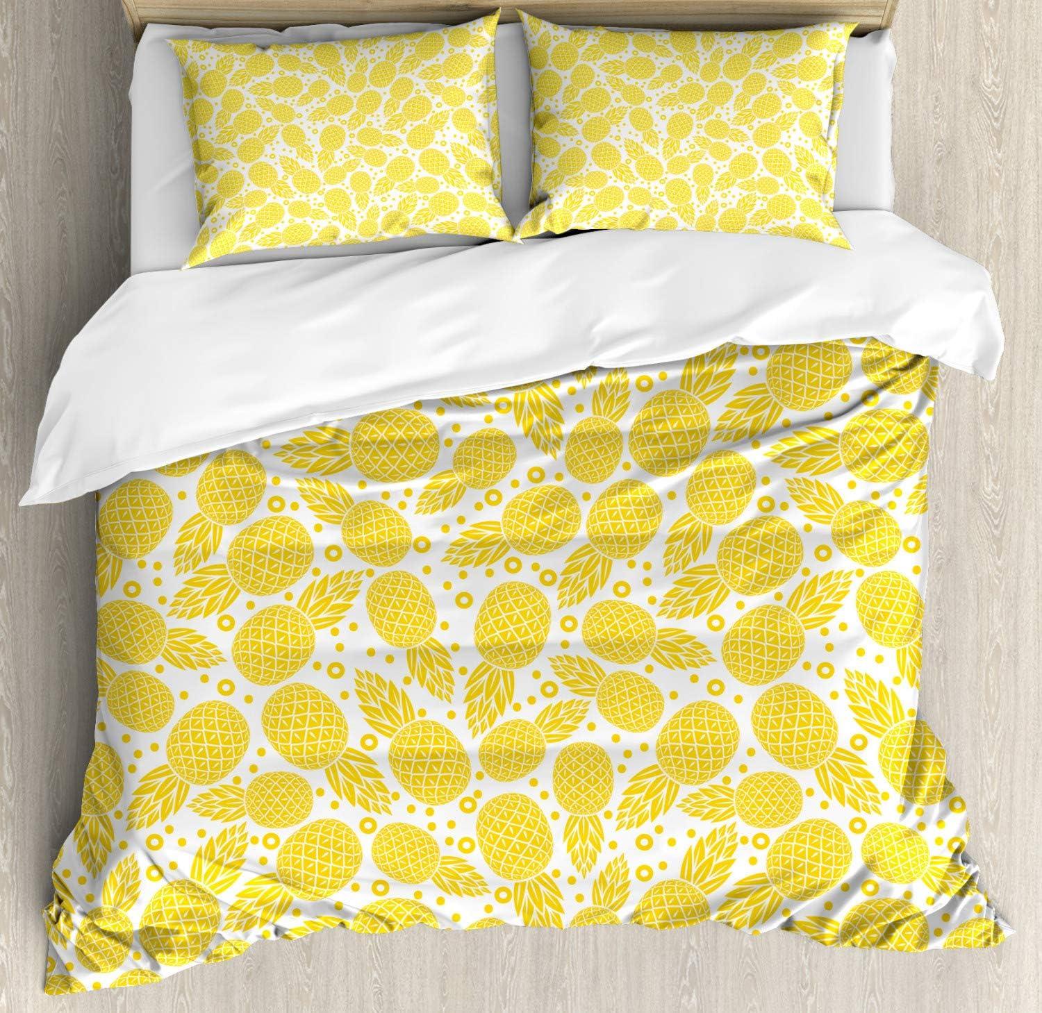 imageAmbesonne Valentines Day Duvet Cover Set Love Tree with Heart Romance Fruits Leaves Forest Couple Art Decorative 3 Piece Bedding Set with 2 Pillow Shams King Size Vermilion BlackWhite and Yellow